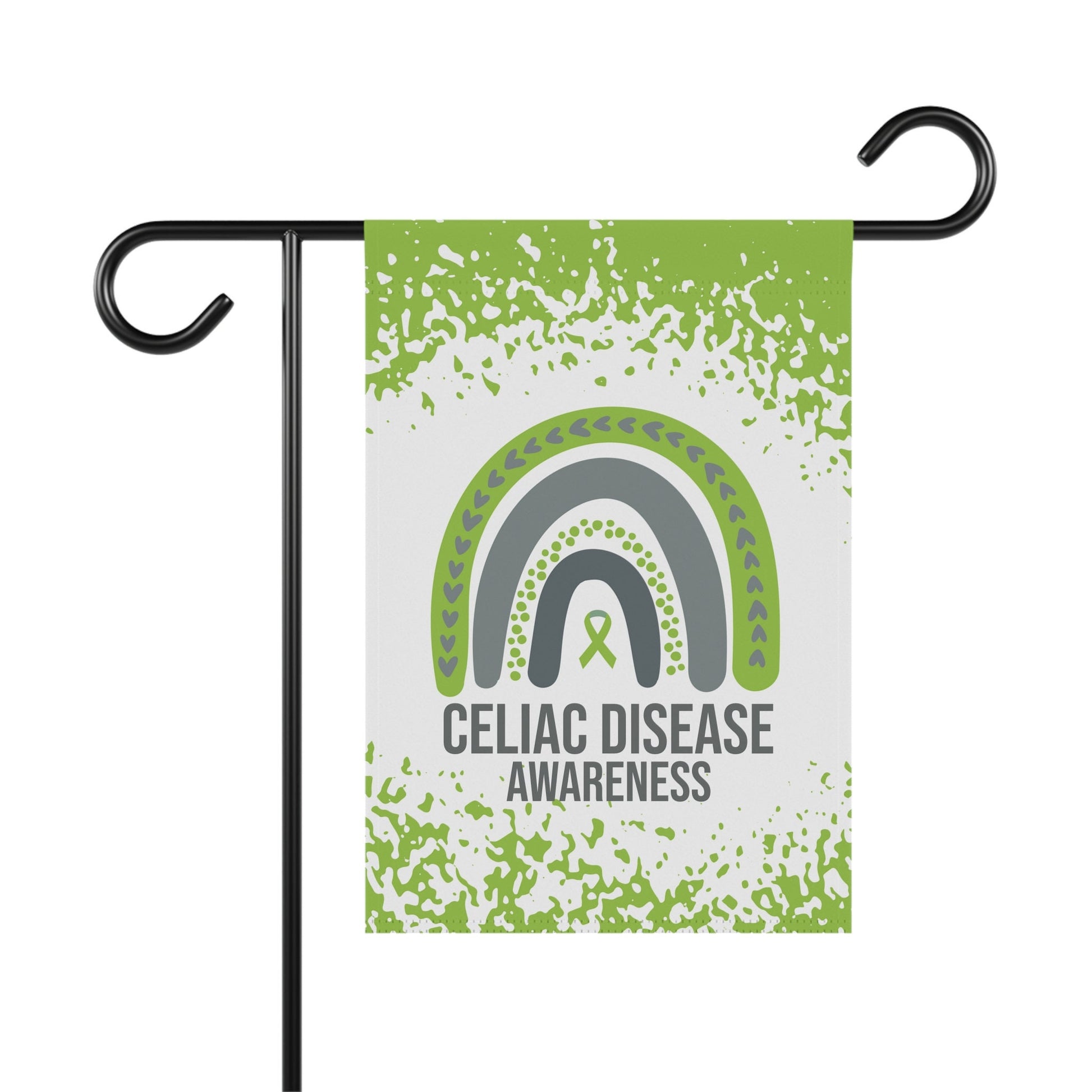 Celiac Disease Awareness Garden Flag | Welcome Sign | New Home | Decorative House Banner | Lime Green Awareness Ribbon | Rare Disease