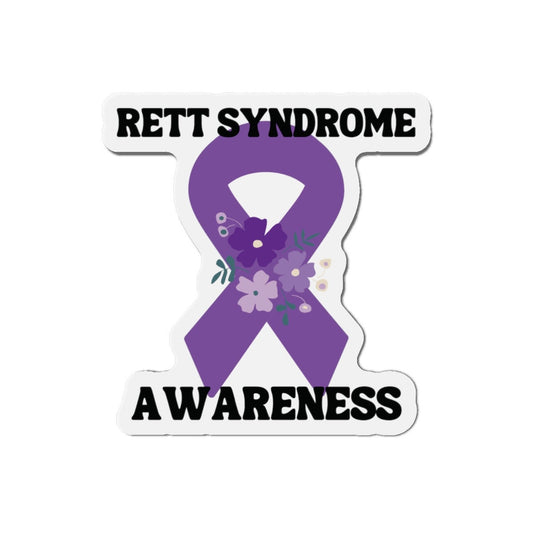 Rett Syndrome Awareness Magnet Purple Ribbon - Die-Cut Magnet - Purple Awareness Ribbon - Car Magnet - Rare Disease- Support
