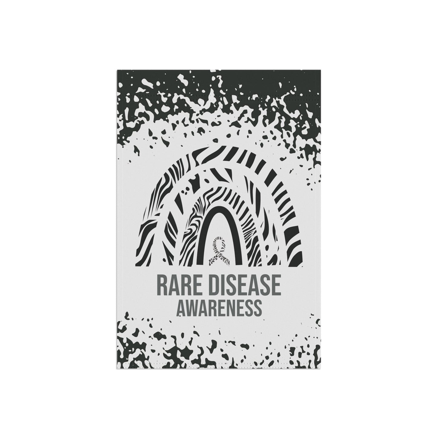 Rare Disease Awareness Garden Flag | Zebra Ribbon Welcome Sign | New Home Decorative House Banner | Support Rare Diseases