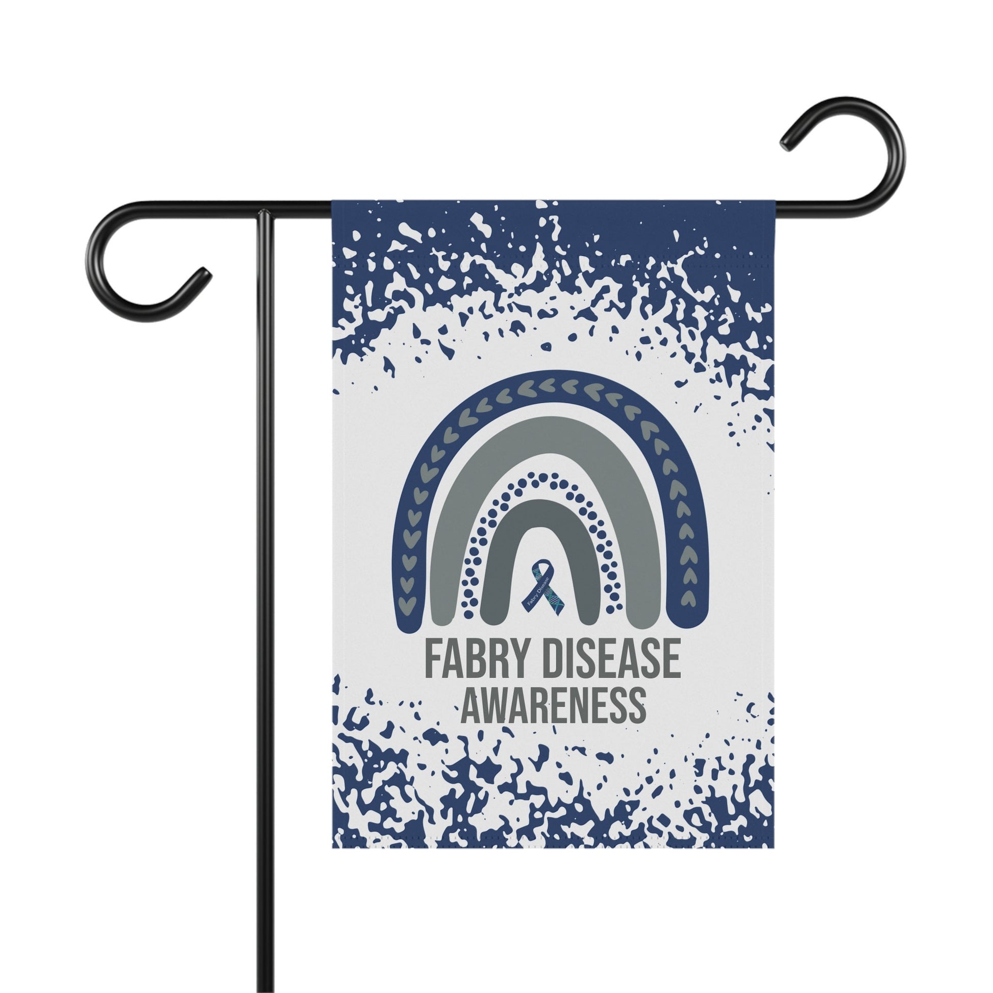 Fabry Disease Awareness Garden Flag | Welcome Sign | New Home | Decorative House Banner | Blue Awareness Ribbon | Support