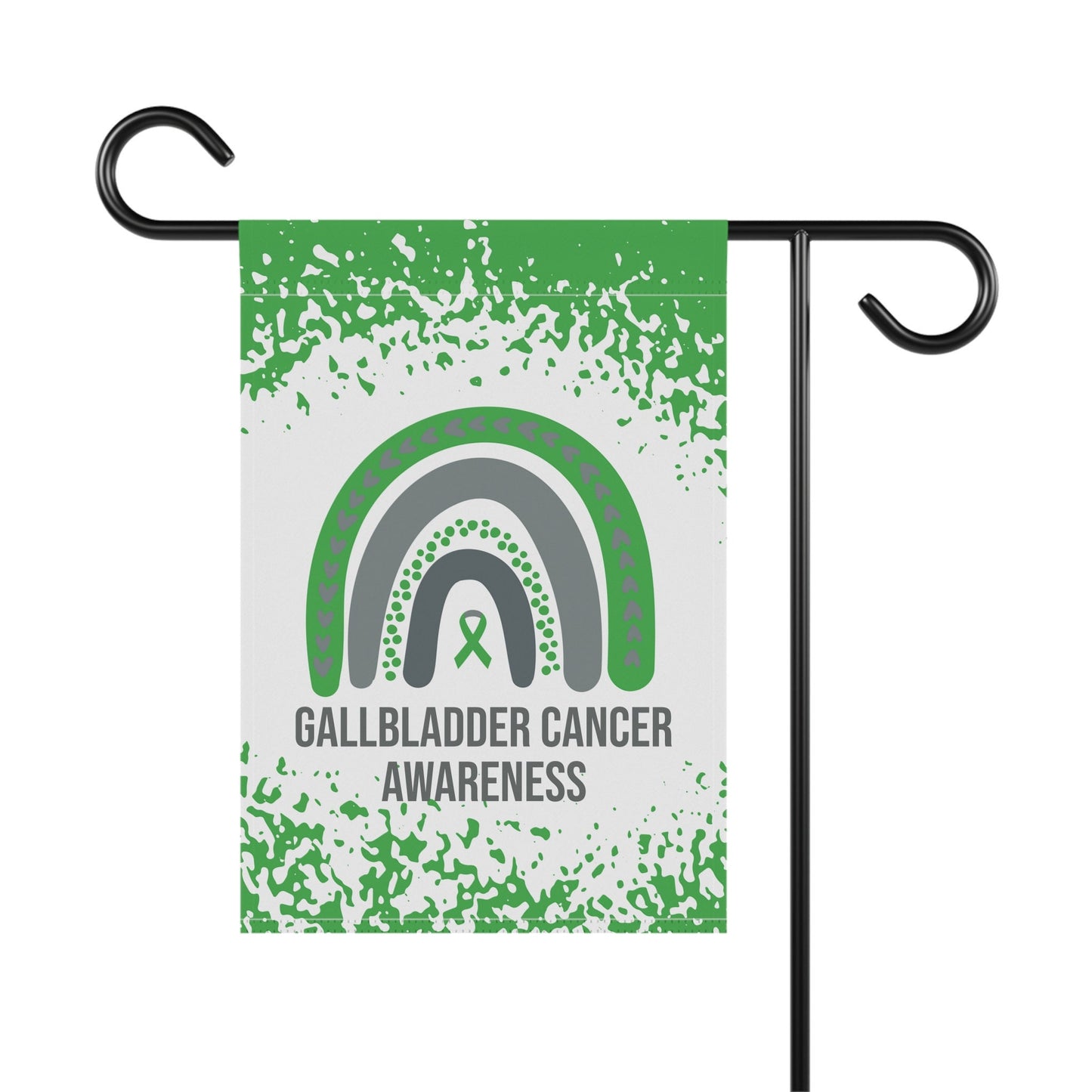 Gallbladder Cancer Awareness Garden Flag | Welcome Sign | New Home | Decorative House Banner | Green Awareness Ribbon | Support