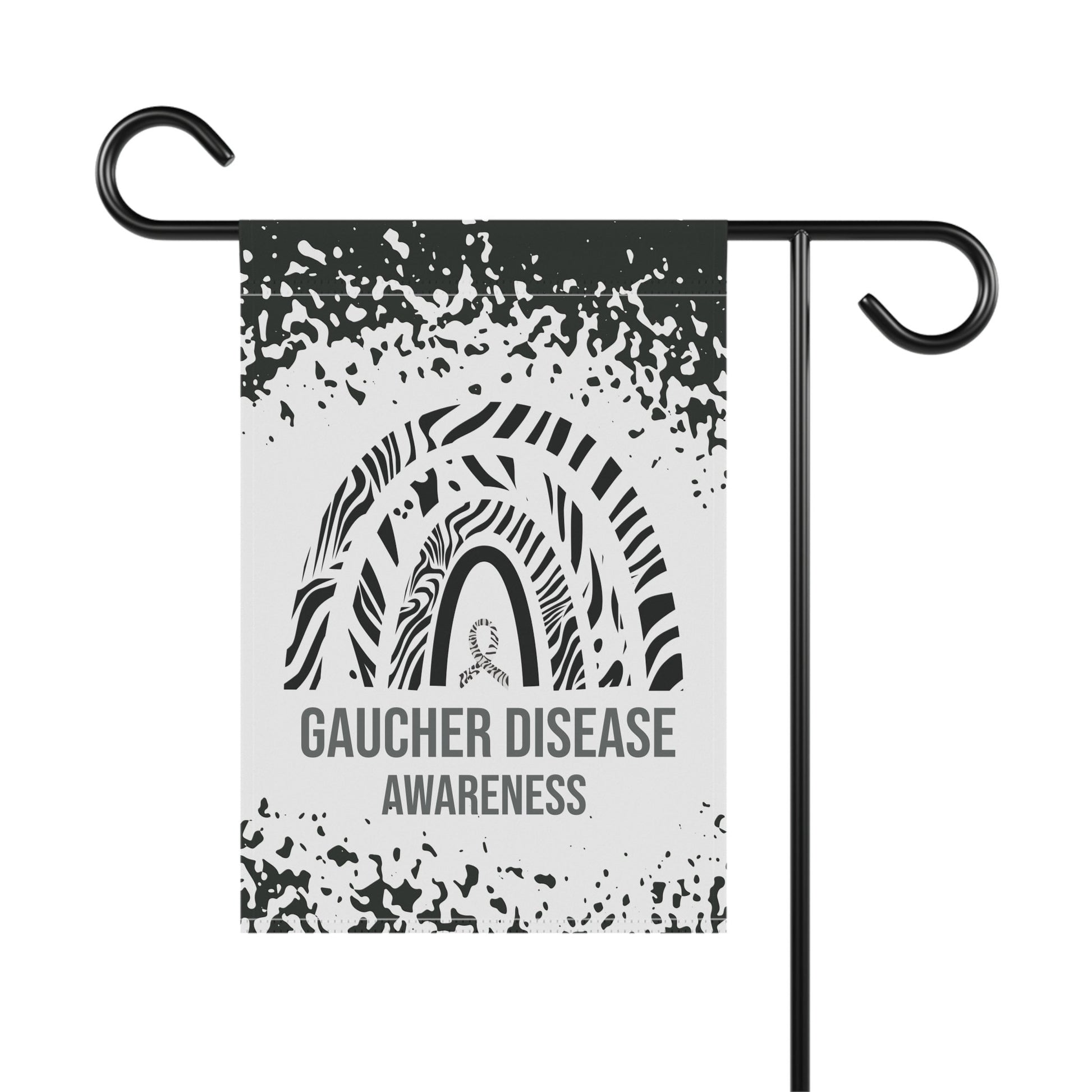 Gaucher Disease Awareness Garden Flag | Welcome Sign | New Home | Decorative House Banner | Zebra Awareness Ribbon | Rare Disease Support