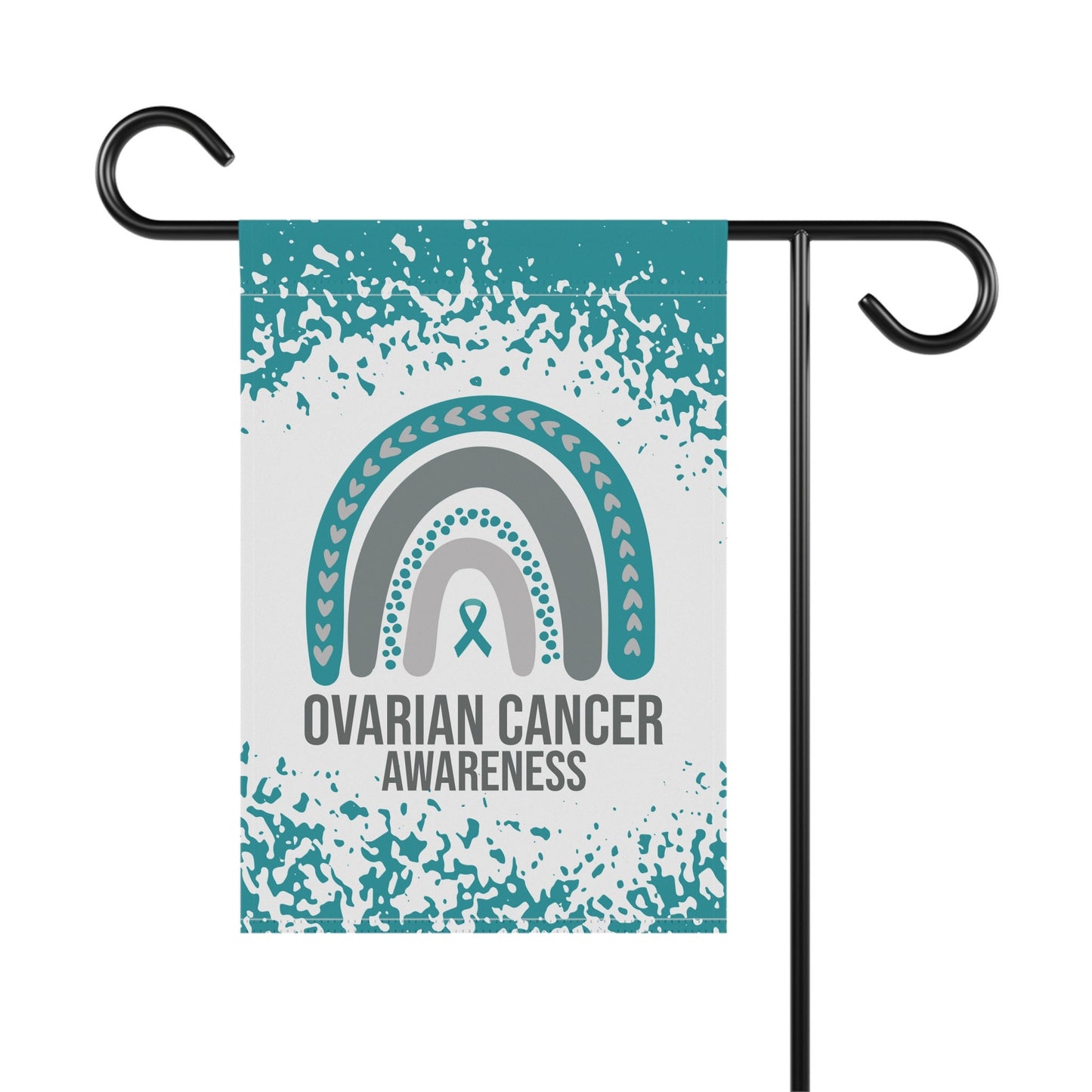 Ovarian Cancer Awareness Garden Flag | Teal Ribbon Welcome Sign | Decorative House Banner for New Home | Support Ovarian Cancer
