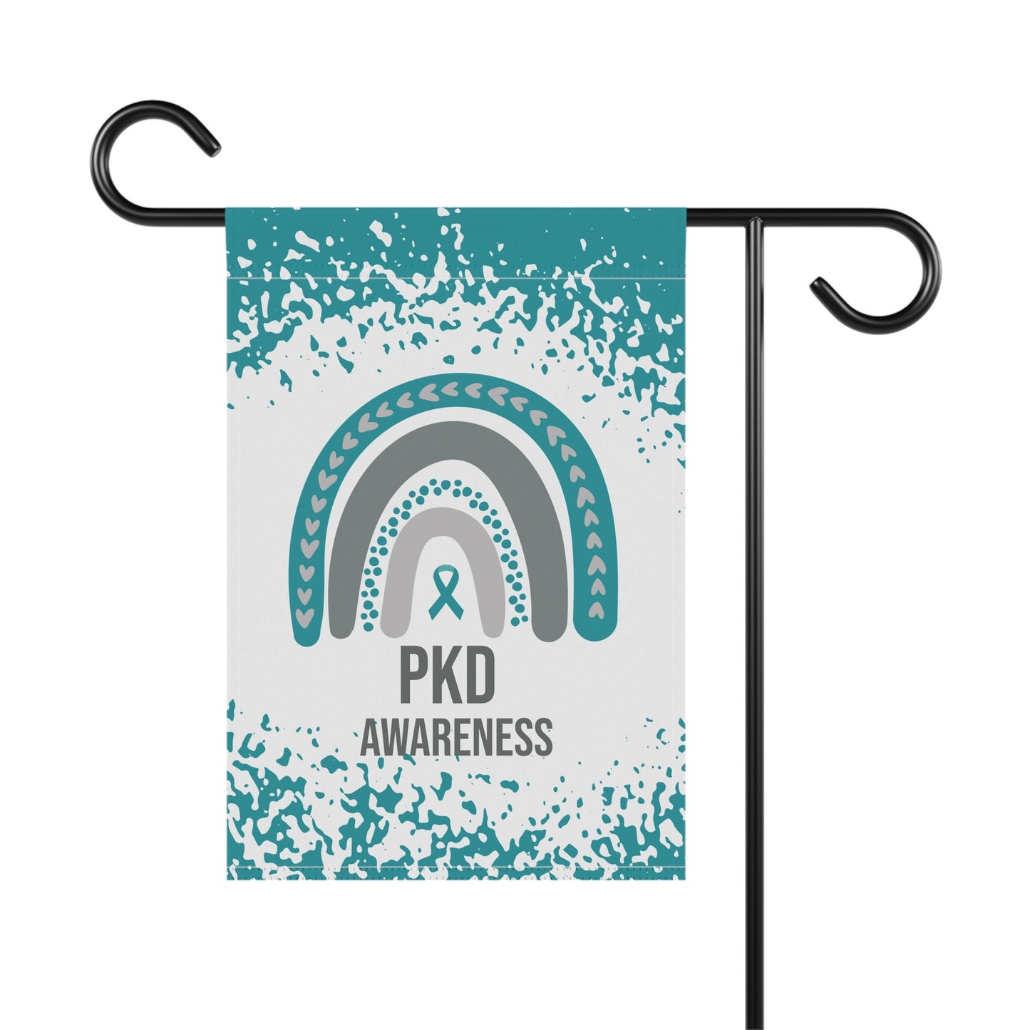 PKD Awareness Garden Flag | Welcome Sign | New Home | Decorative House Banner | Teal Awareness Ribbon | Support