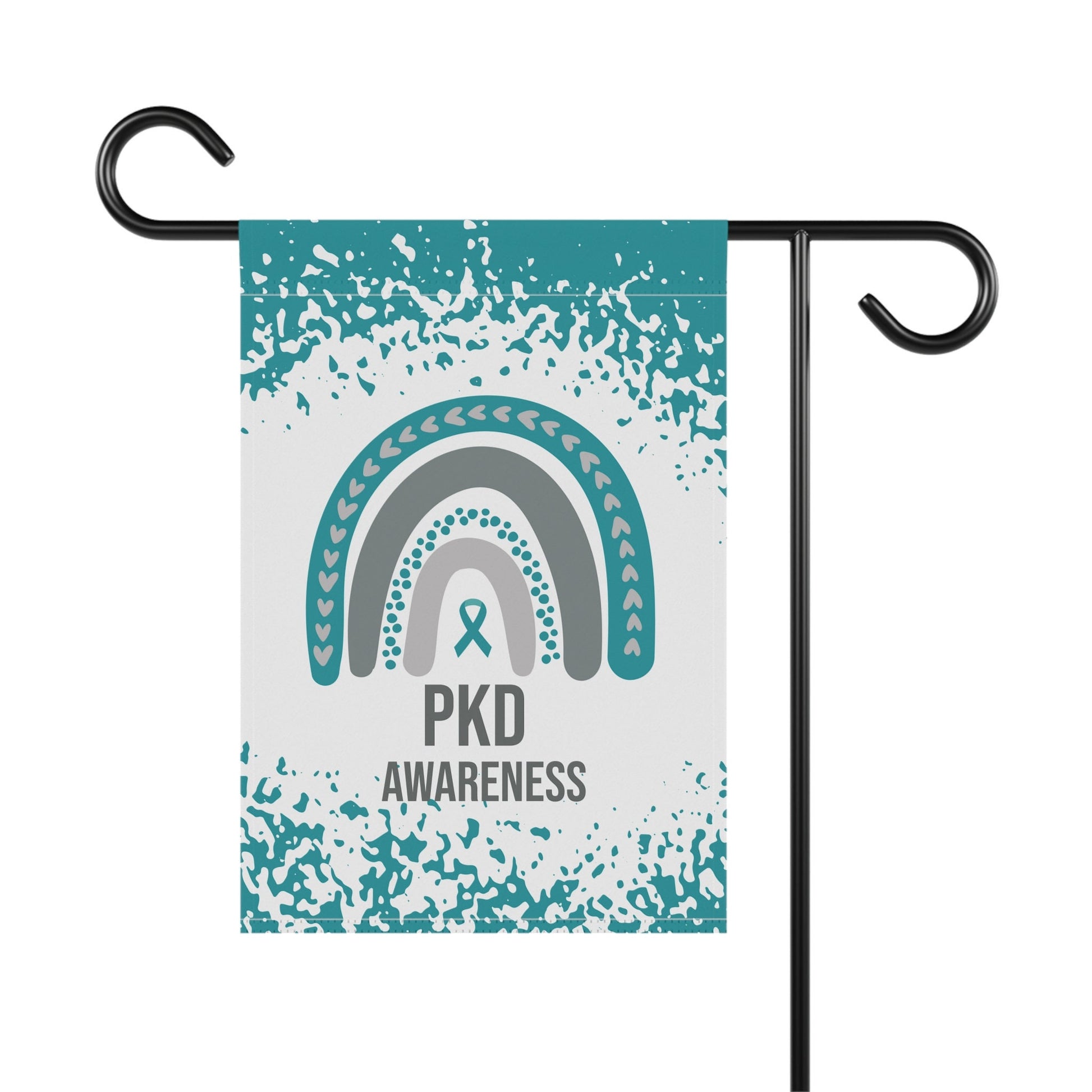 PKD Awareness Garden Flag | Welcome Sign | New Home | Decorative House Banner | Teal Awareness Ribbon | Support