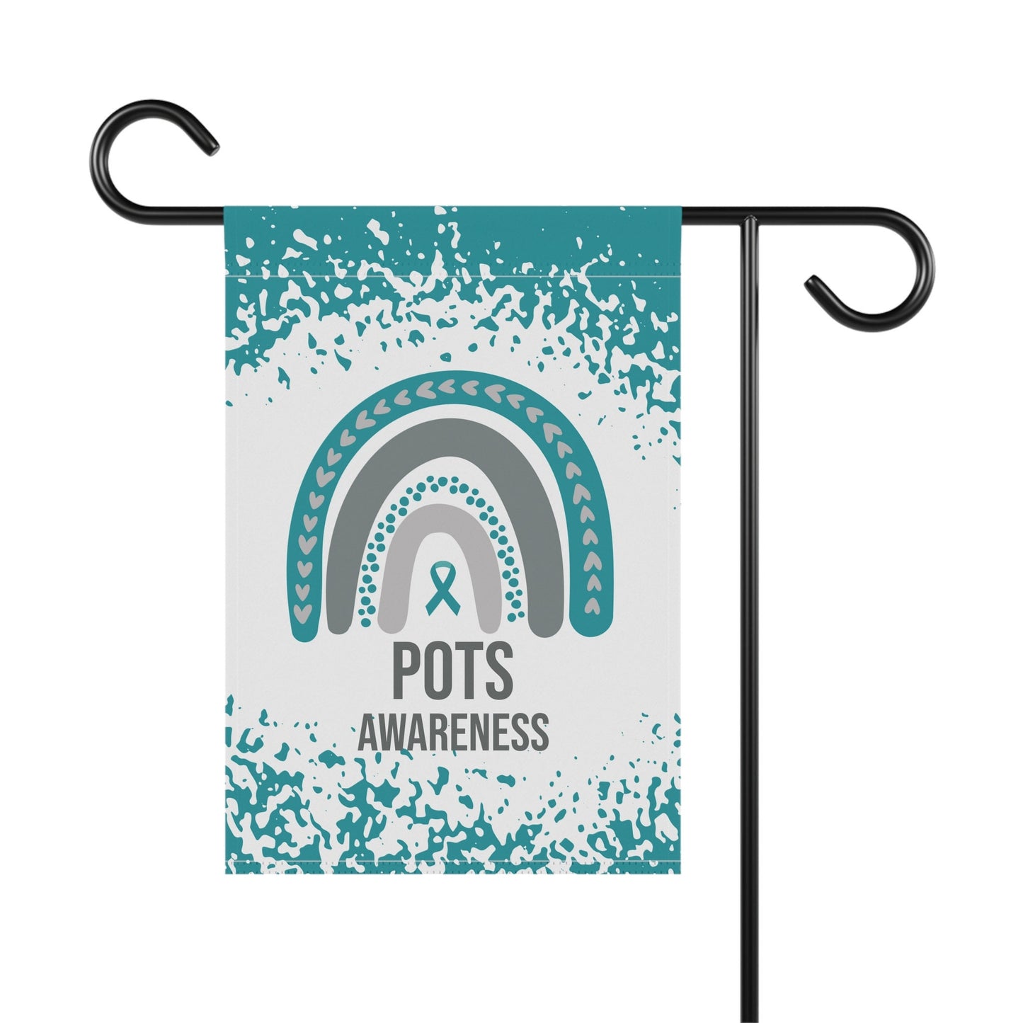 POTS Awareness Garden Flag | Welcome Sign | New Home | Decorative House Banner | Teal Awareness Ribbon | Support