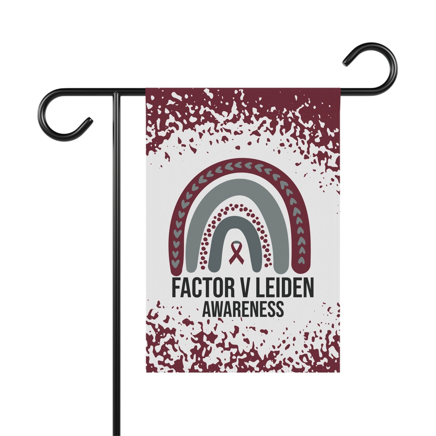 Factor V Leiden Awareness Garden Flag | Welcome Sign | New Home | Decorative House Banner | Burgundy Awareness Ribbon | Support