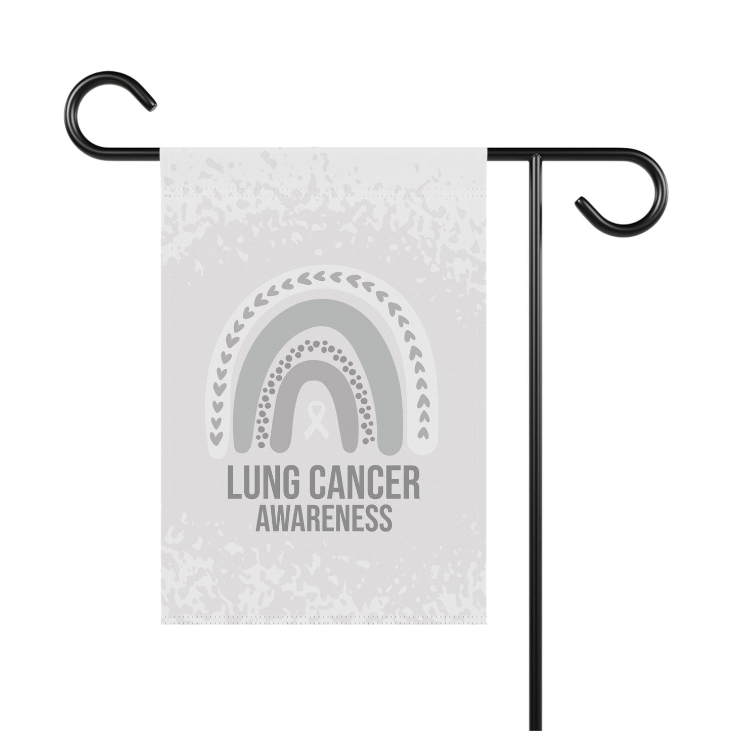 Lung Cancer Awareness Garden Flag | Welcome Sign | New Home | Decorative House Banner | White Awareness Ribbon | Support