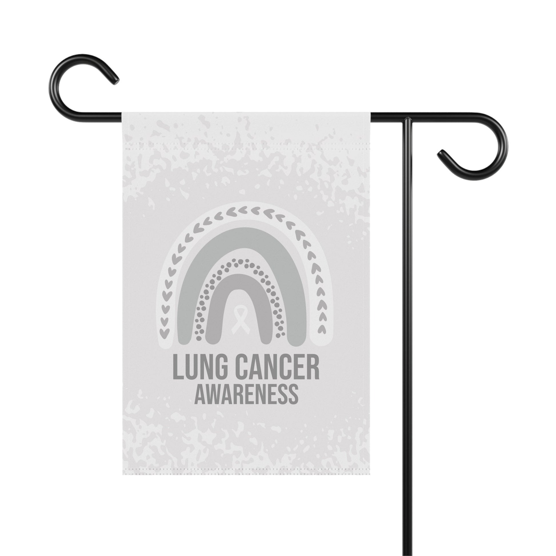 Lung Cancer Awareness Garden Flag | Welcome Sign | New Home | Decorative House Banner | White Awareness Ribbon | Support