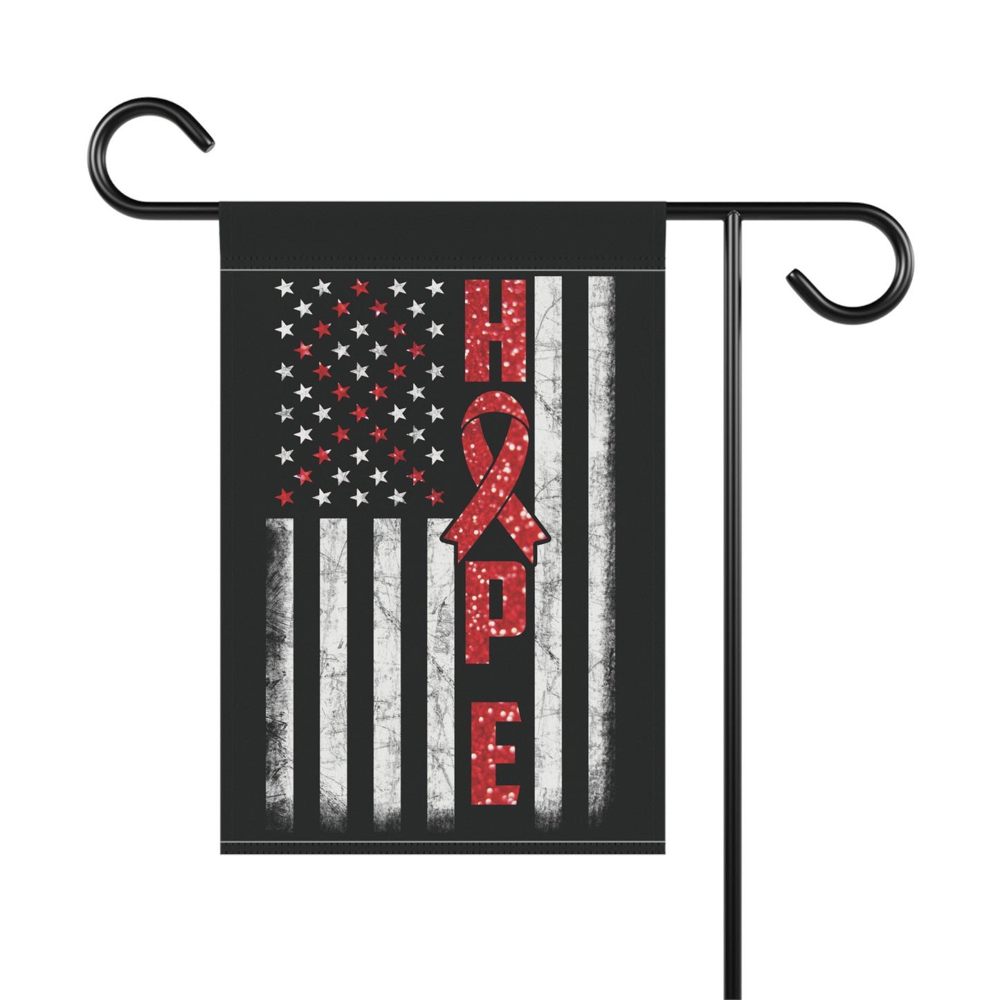 Red Ribbon Awareness Garden Flag Hope American Flag | Welcome Sign | New Home | Decorative House Banner | Spoonie Support