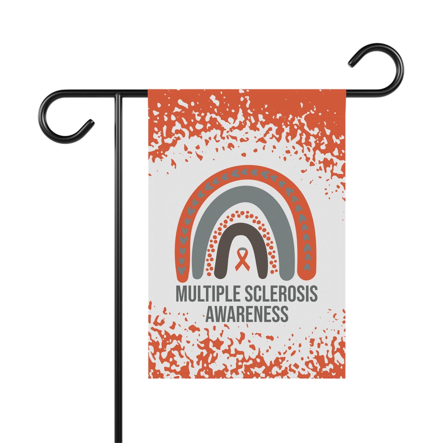 Multiple Sclerosis Awareness Garden Flag | Welcome Sign | New Home | Decorative House Banner | Orange Awareness Ribbon | MS Support