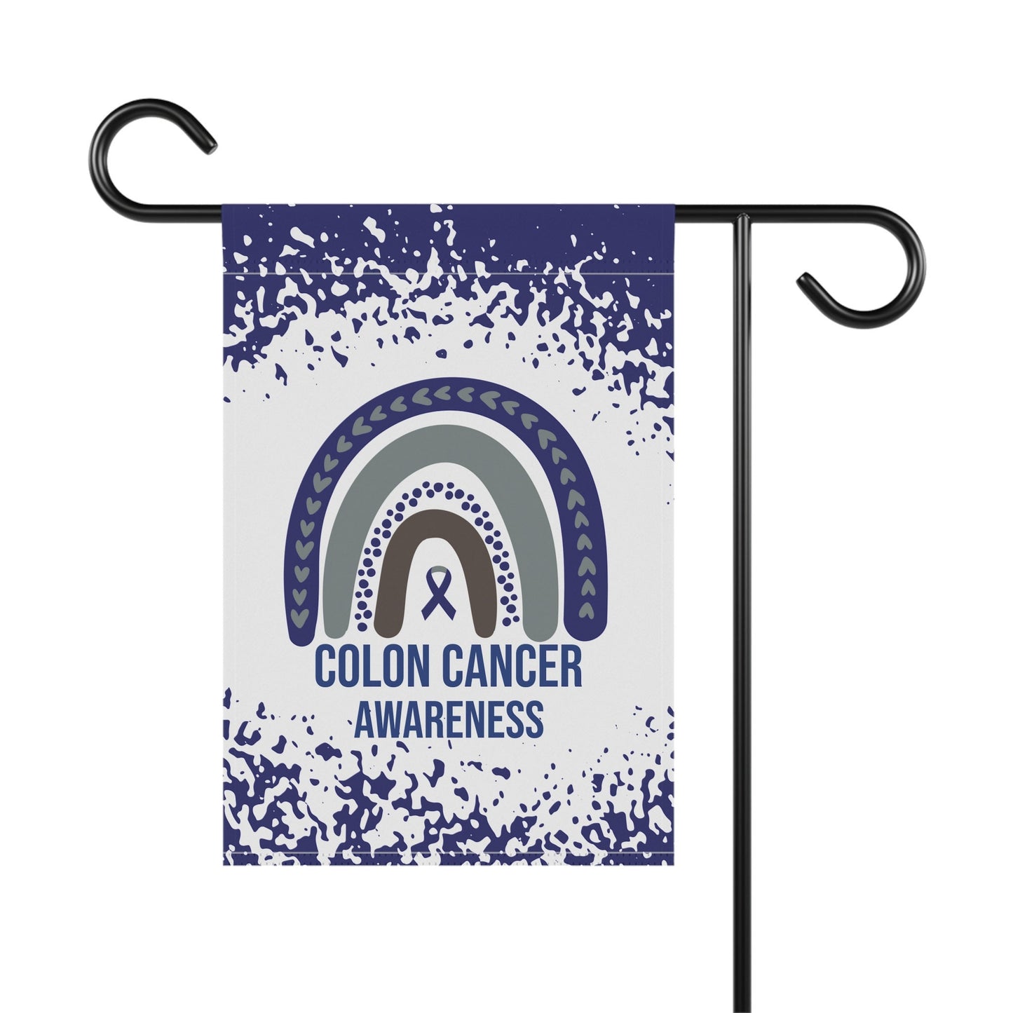 Colon Cancer Awareness Garden Flag | Welcome Sign | New Home | Decorative House Banner | Blue Awareness Ribbon | Cancer Support