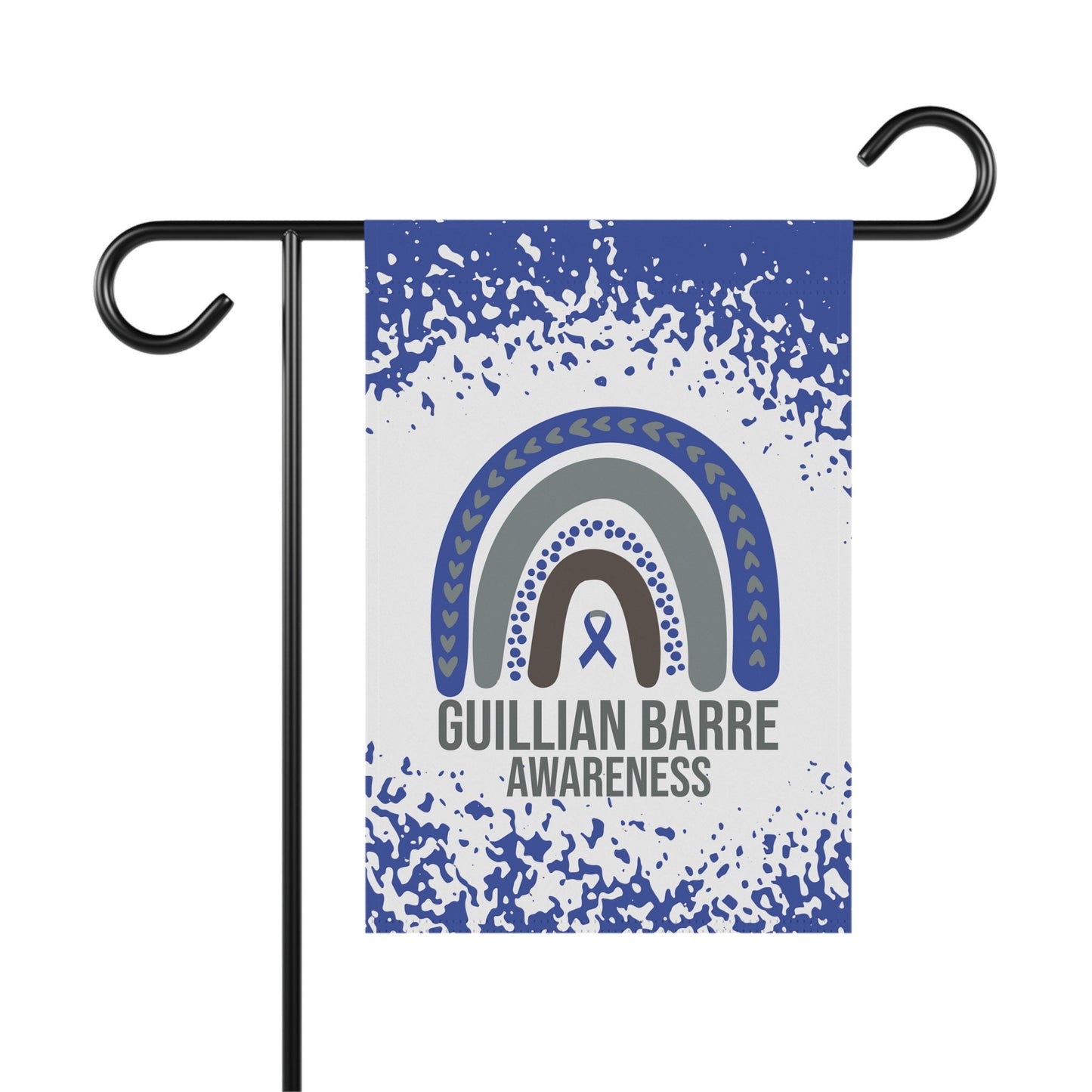 Guillain-Barre Syndrome Awareness Garden Flag | Blue Ribbon Welcome Sign | Supportive Home Decor Banner