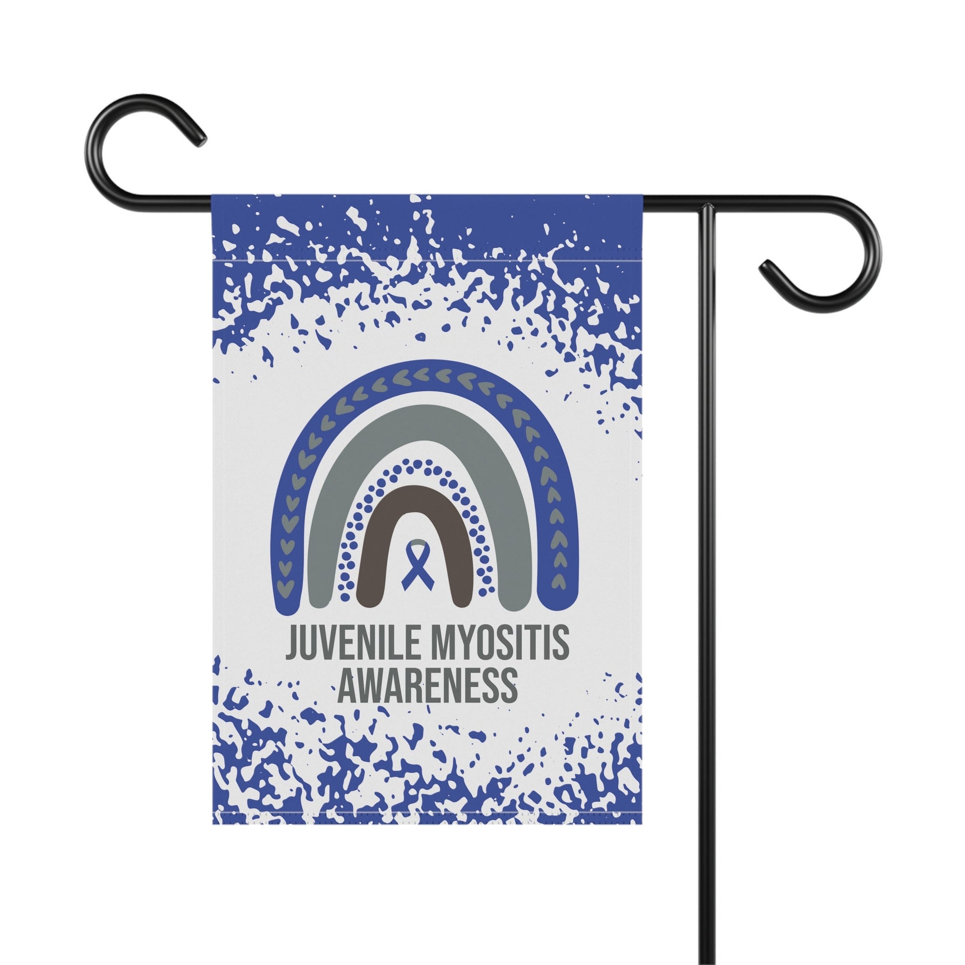 Juvenile Myositis Awareness Garden Flag | Welcome Sign | New Home | Decorative House Banner | Blue Awareness Ribbon | Rare Disease Support