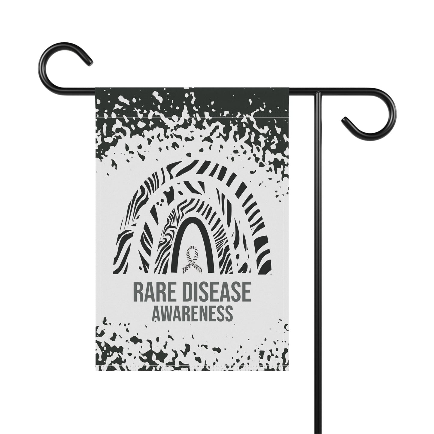 Rare Disease Awareness Garden Flag | Zebra Ribbon Welcome Sign | New Home Decorative House Banner | Support Rare Diseases