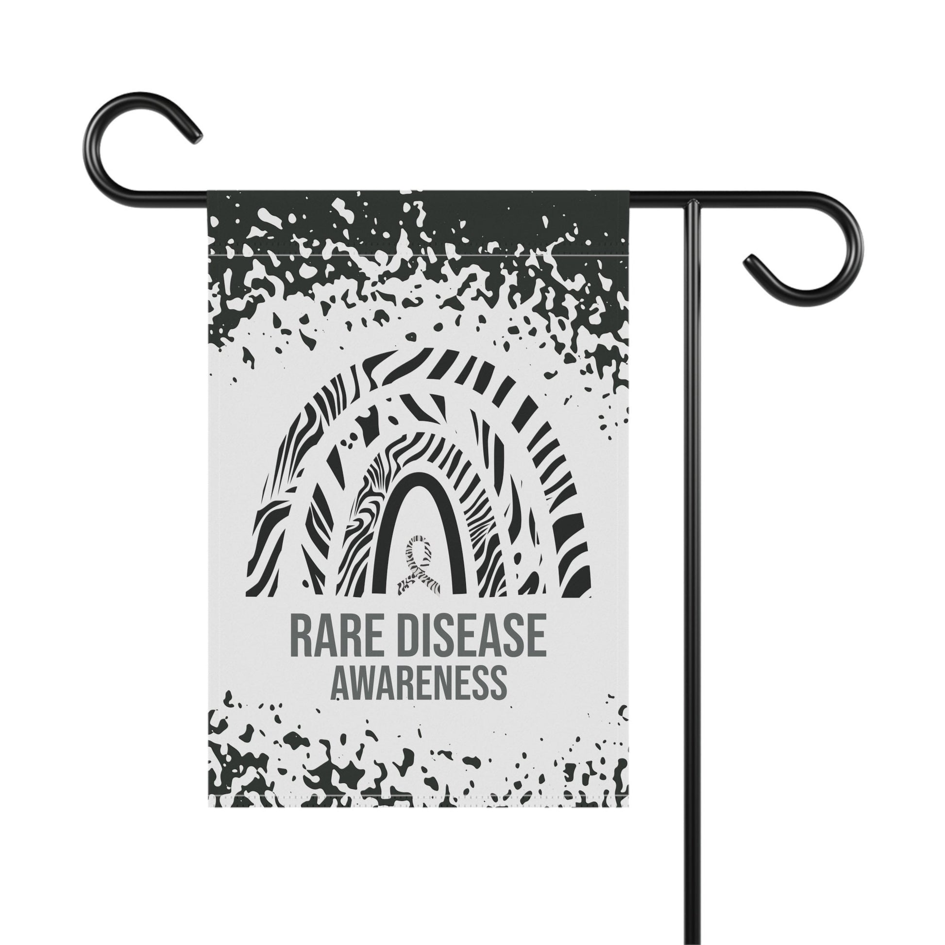 Rare Disease Awareness Garden Flag | Zebra Ribbon Welcome Sign | New Home Decorative House Banner | Support Rare Diseases