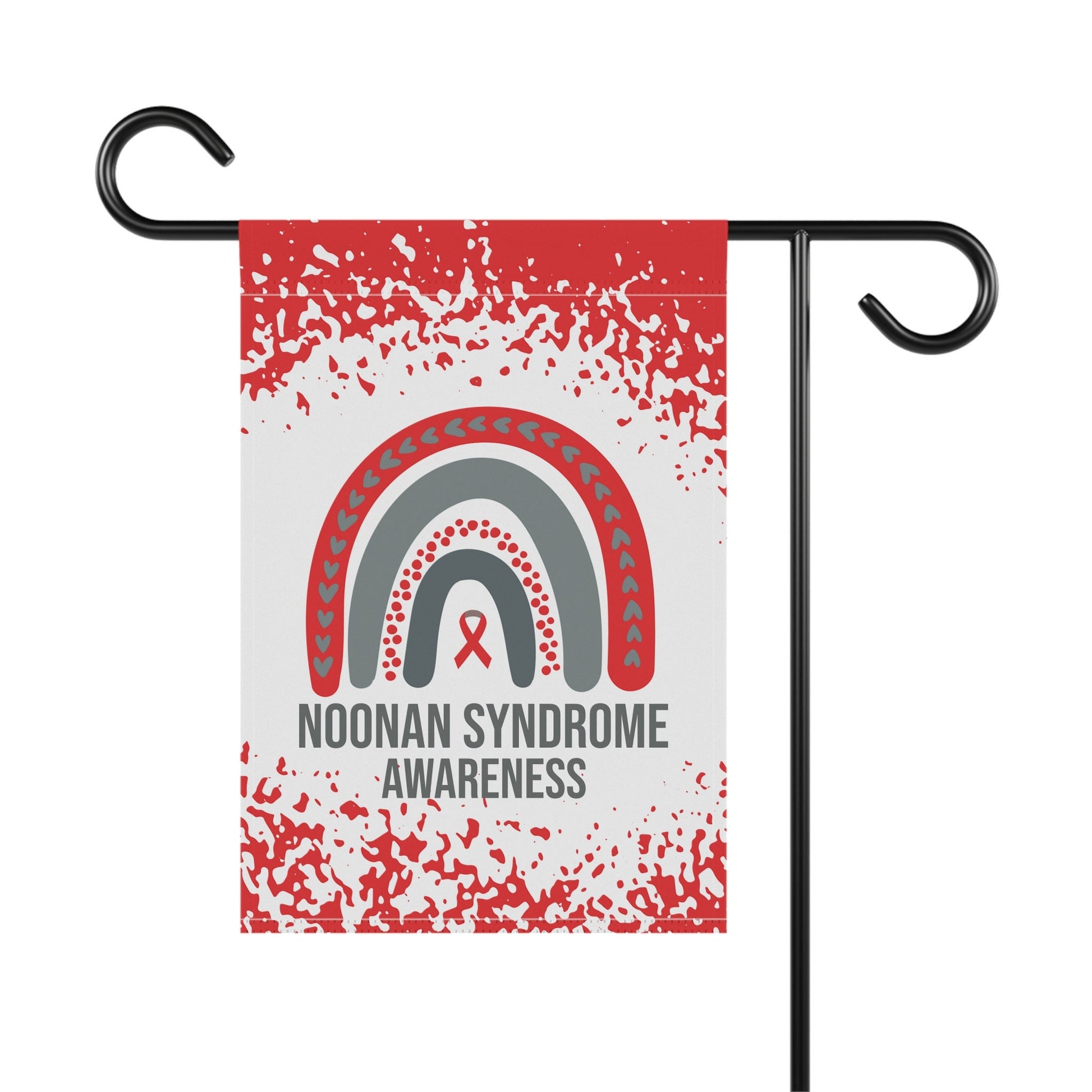 Noonan Syndrome Awareness Garden Flag | Welcome Sign | New Home | Decorative House Banner | Red Awareness Ribbon | Support