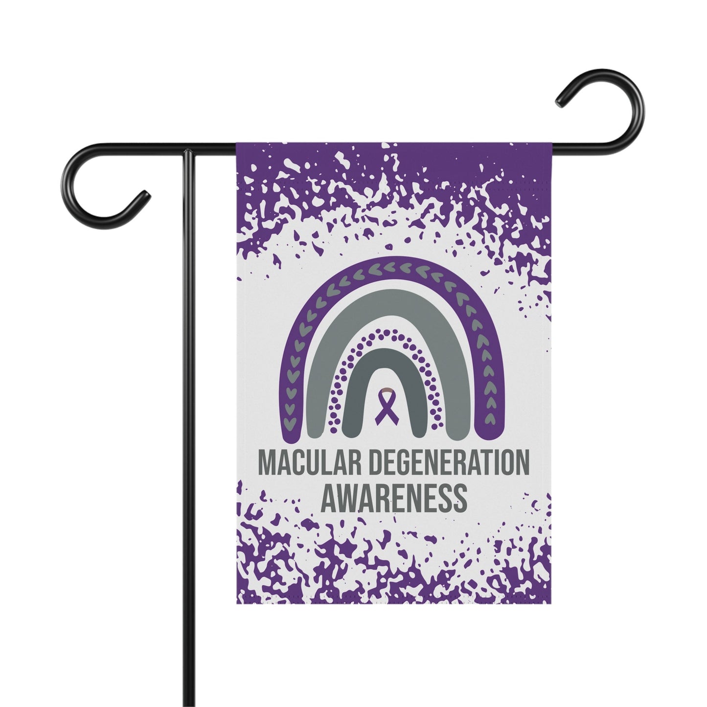 Macular Degeneration Awareness Garden Flag | Welcome Sign | New Home | Decorative House Banner | Purple Awareness Ribbon
