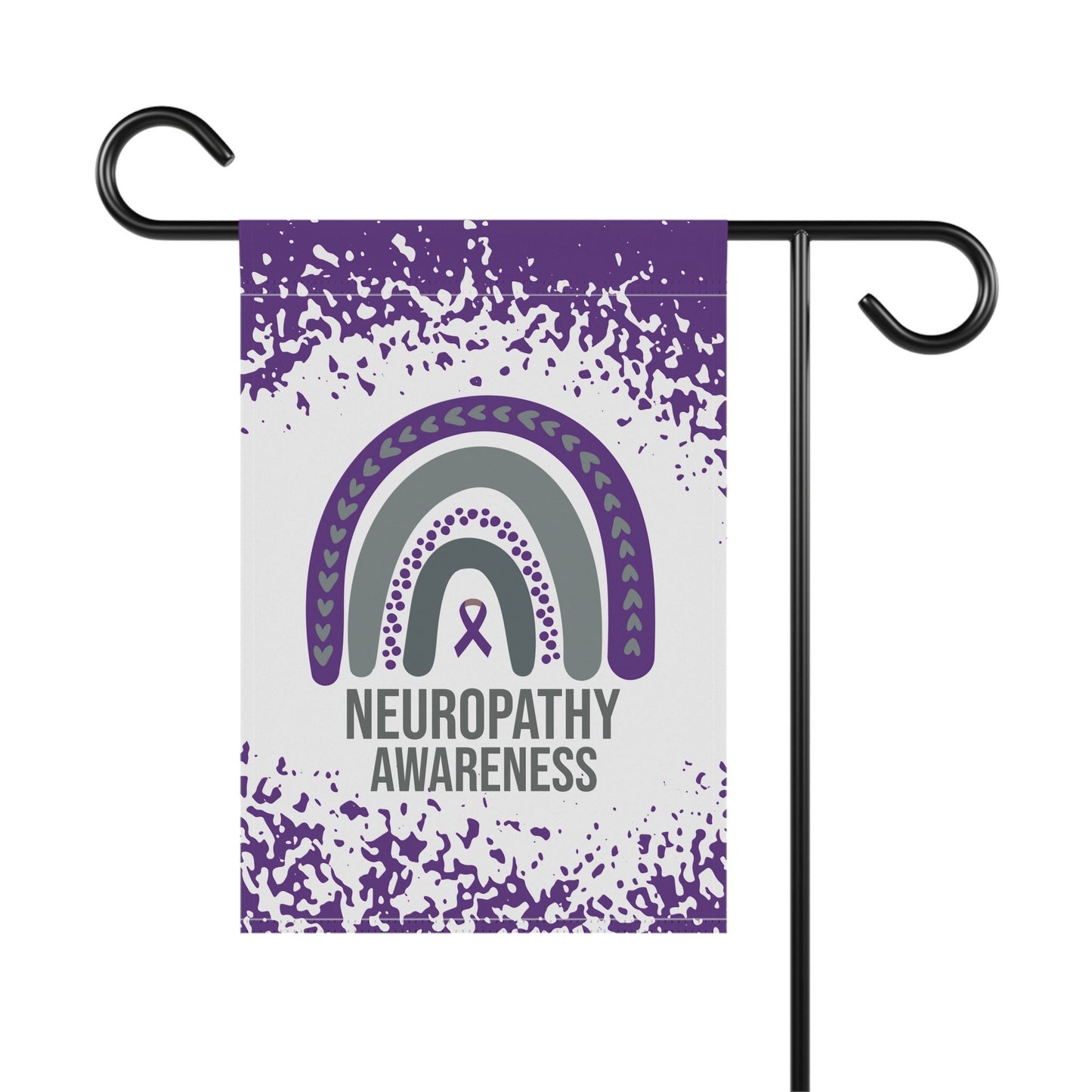 Neuropathy Awareness Garden Flag | Welcome Sign | New Home | Decorative House Banner | Purple Awareness Ribbon