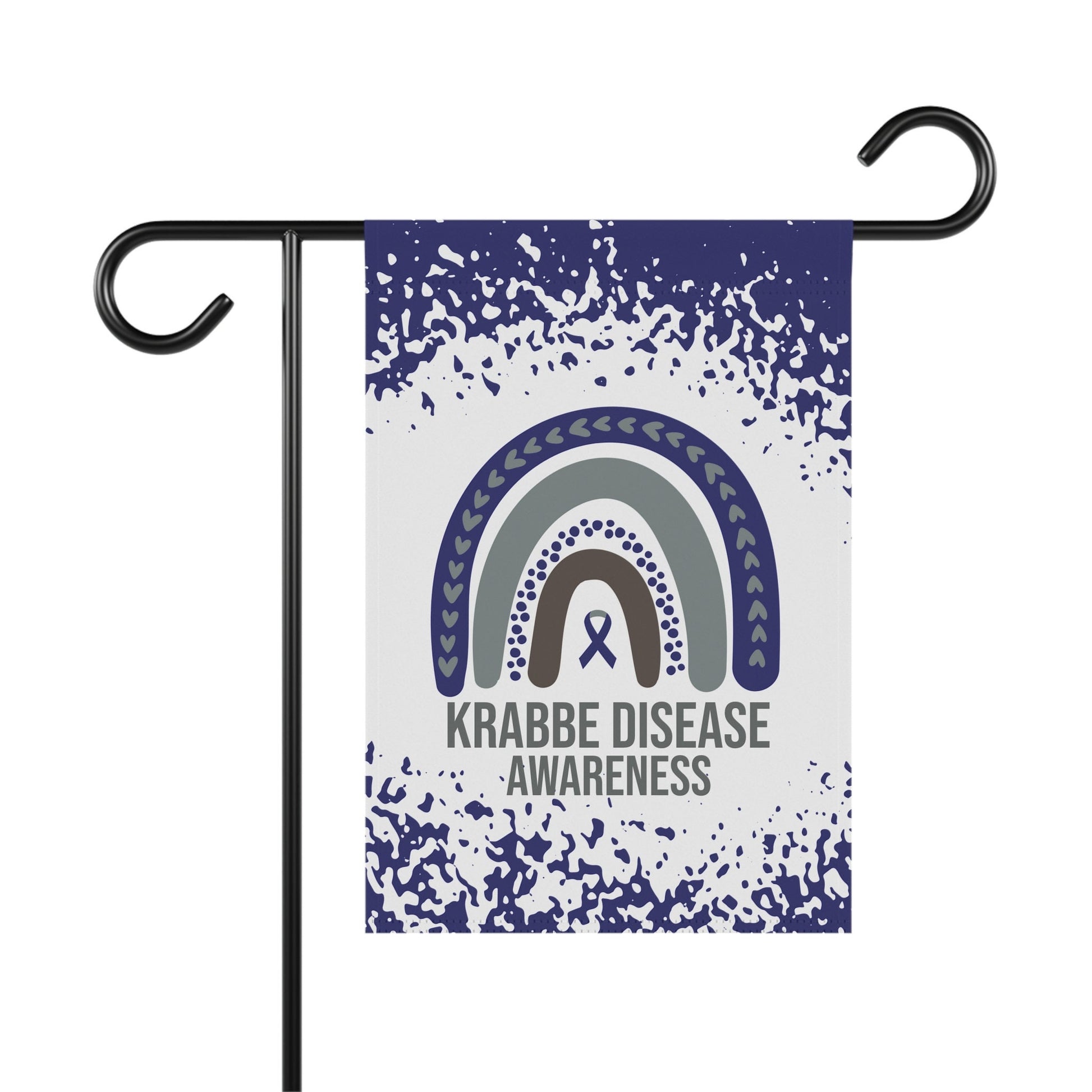 Krabbe Disease Awareness Garden Flag | Welcome Sign | New Home | Decorative House Banner | Blue Awareness Ribbon | Support