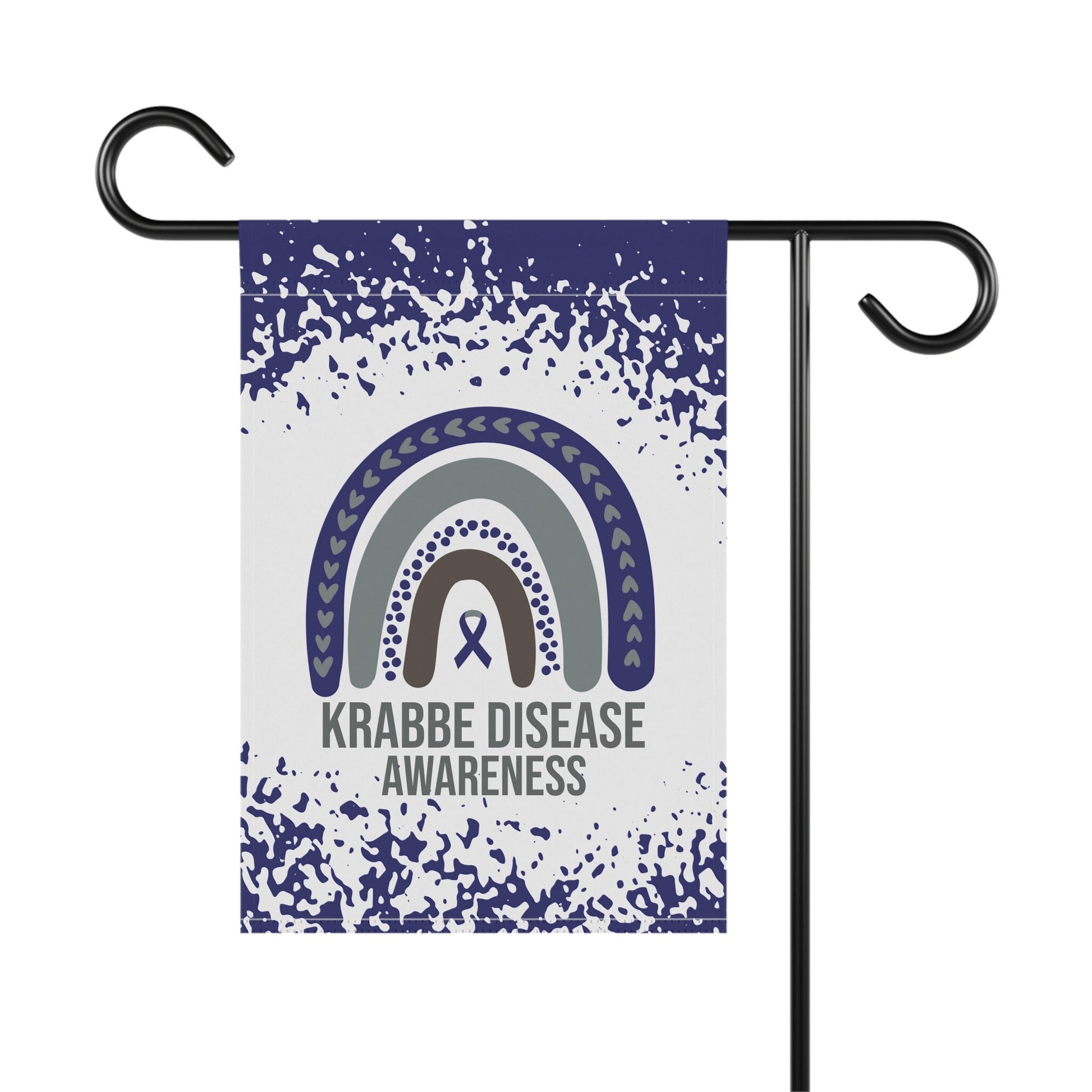 Krabbe Disease Awareness Garden Flag | Welcome Sign | New Home | Decorative House Banner | Blue Awareness Ribbon | Support