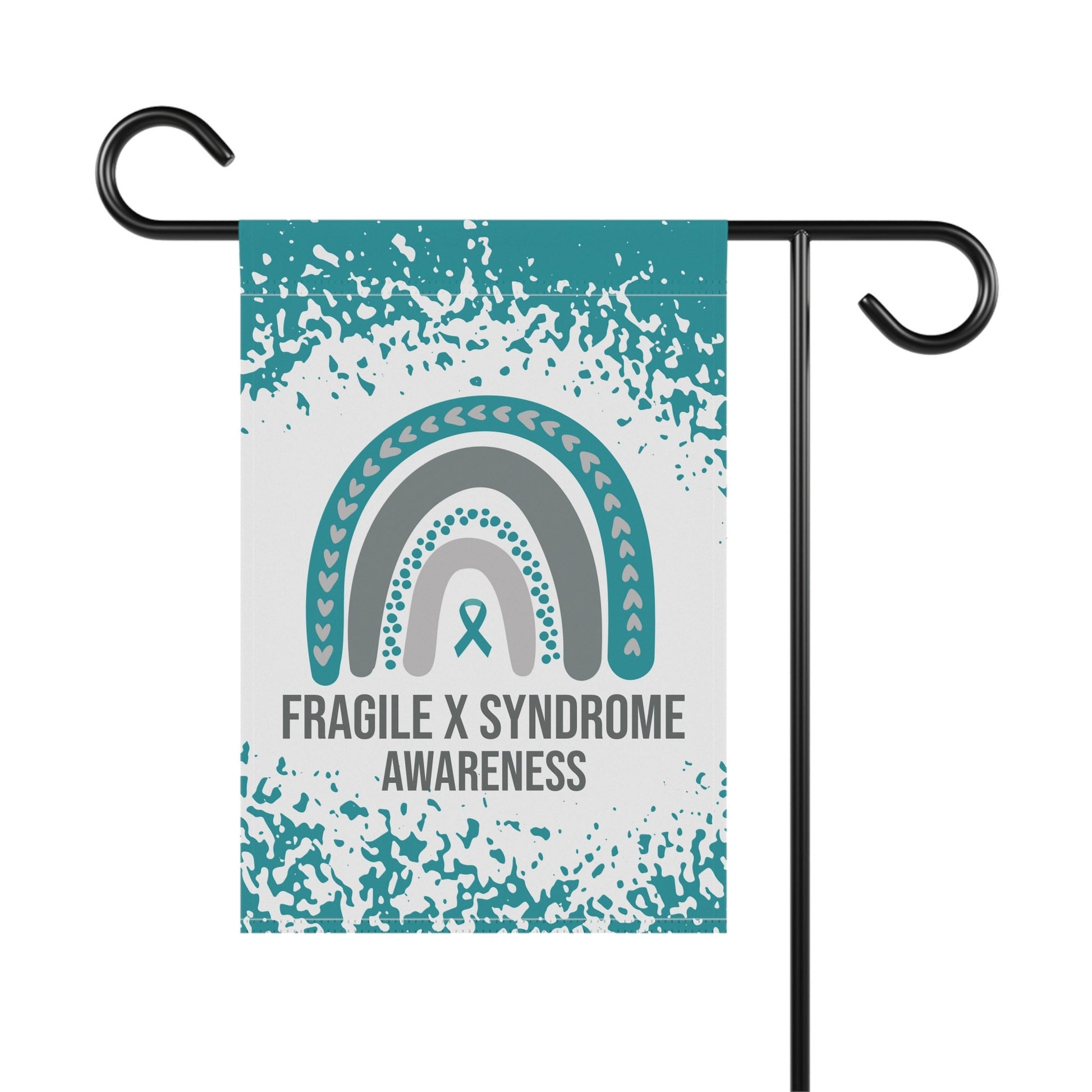 Fragile X Syndrome Awareness Garden Flag | Welcome Sign | New Home | Decorative House Banner | Teal Awareness Ribbon | Support