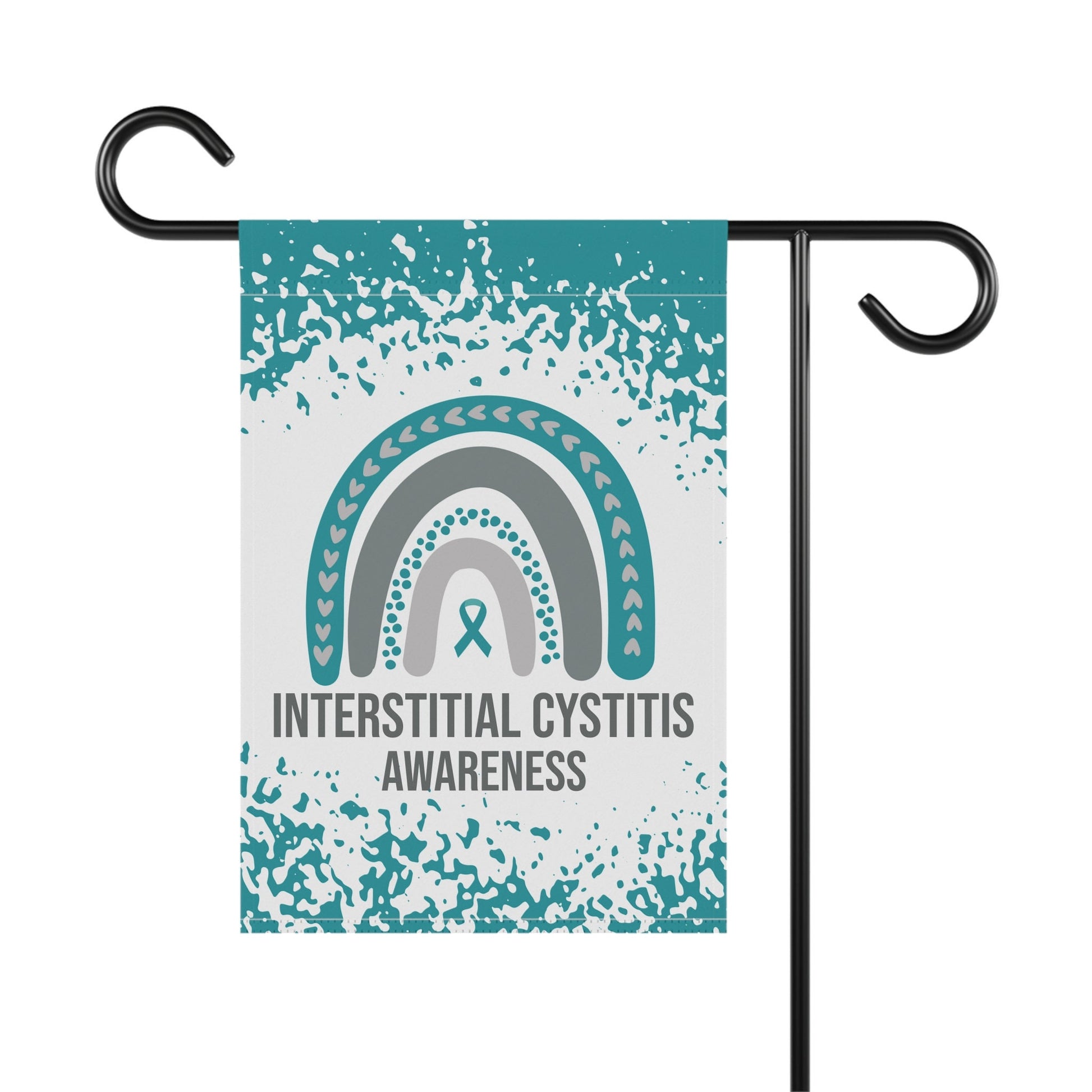 Interstitial Cystitis Awareness Garden Flag | Welcome Sign | New Home | Decorative House Banner | Teal Awareness Ribbon | Support