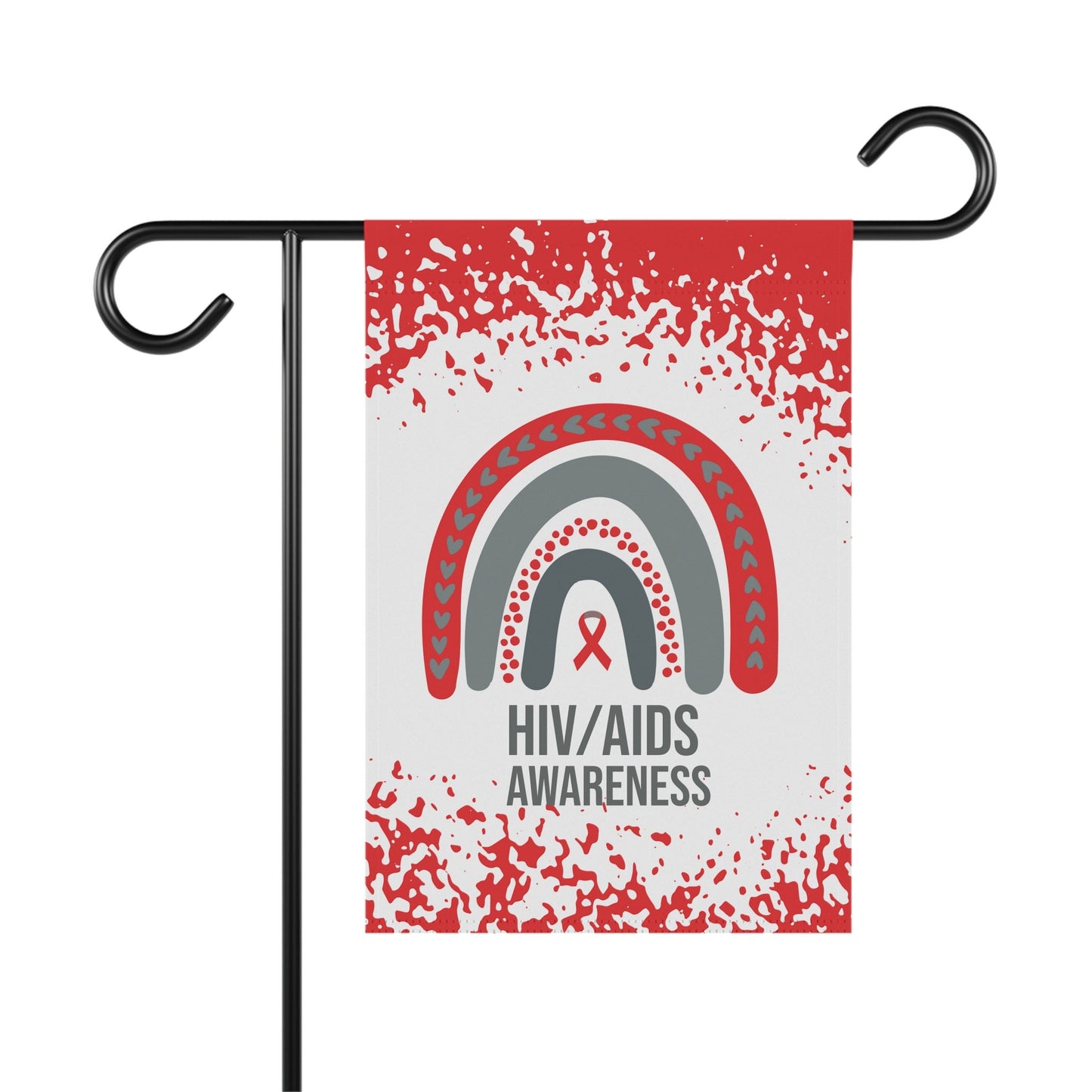 HIV/AIDS Awareness Garden Flag | Welcome Sign | New Home | Decorative House Banner | Red Awareness Ribbon | Support