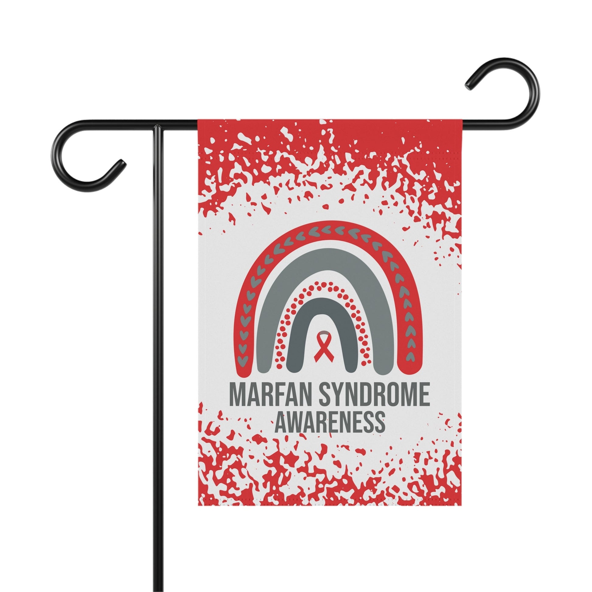 Marfan Syndrome Awareness Garden Flag | Welcome Sign | New Home | Decorative House Banner | Red Awareness Ribbon | Support