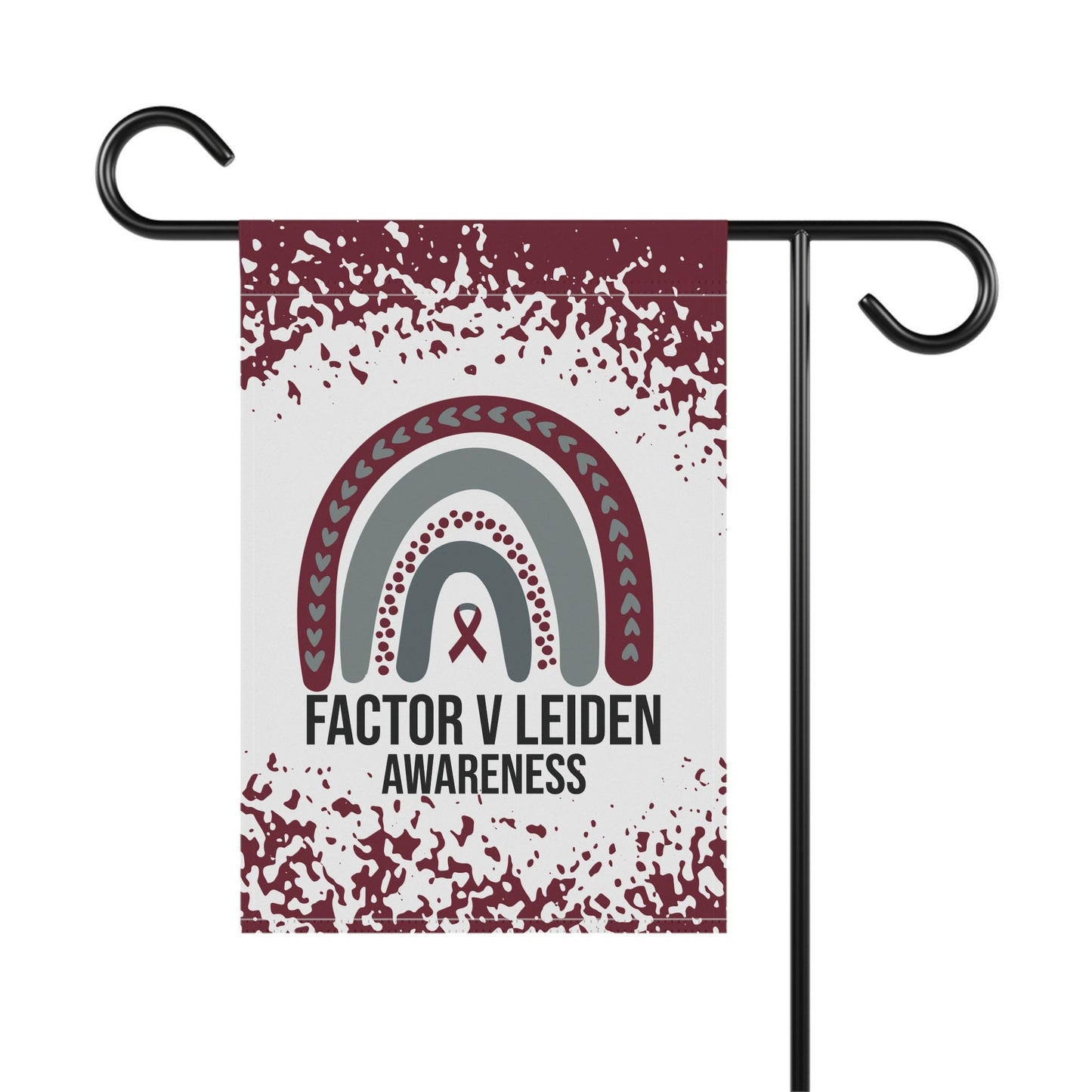 Factor V Leiden Awareness Garden Flag | Welcome Sign | New Home | Decorative House Banner | Burgundy Awareness Ribbon | Support