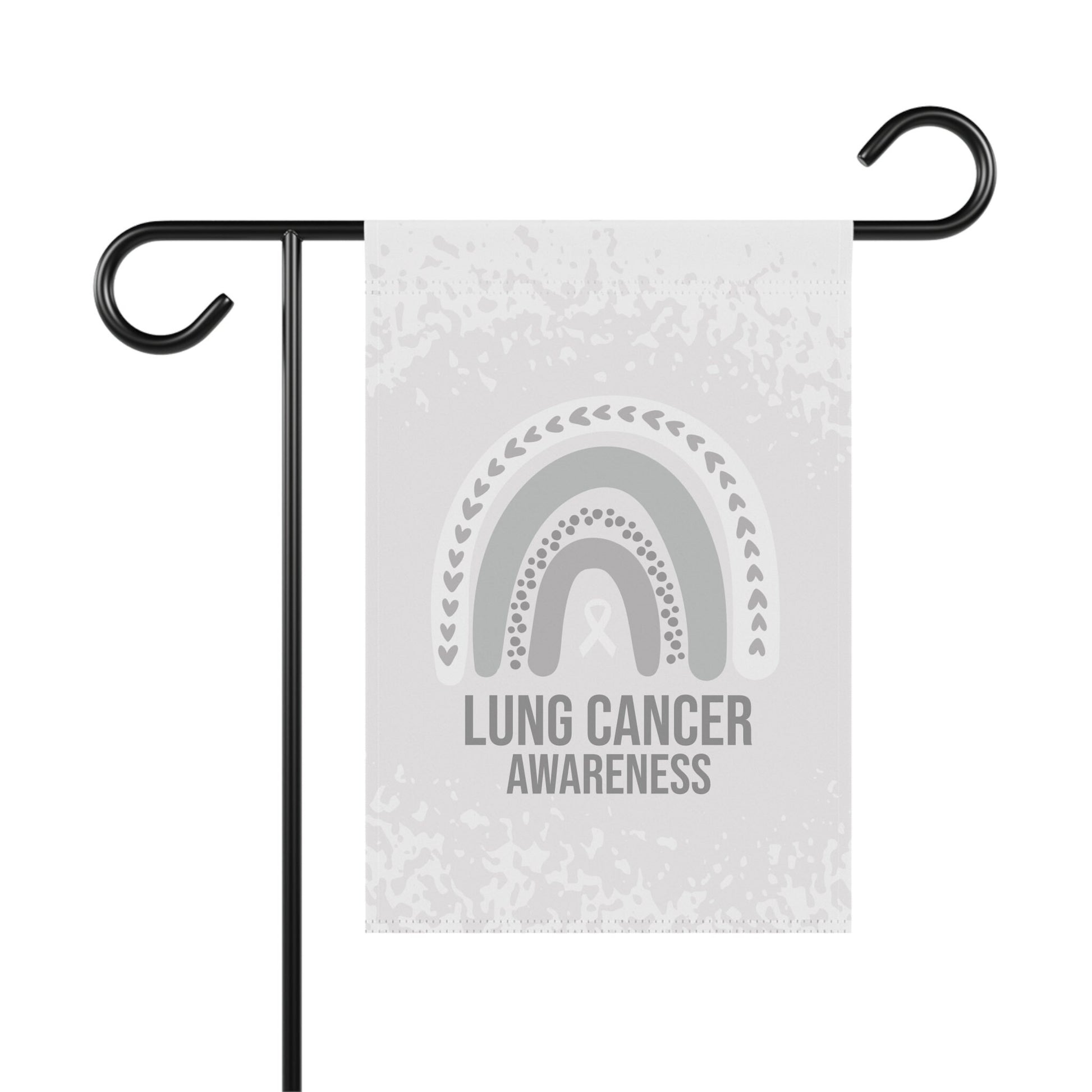 Lung Cancer Awareness Garden Flag | Welcome Sign | New Home | Decorative House Banner | White Awareness Ribbon | Support