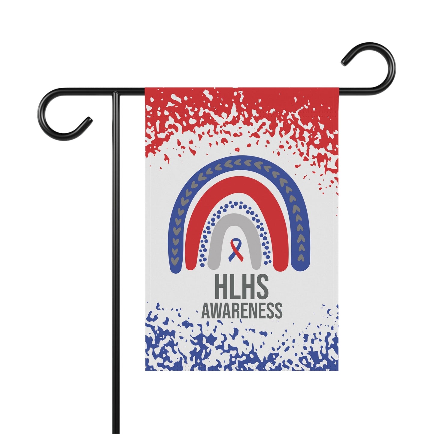 HLHS Awareness Garden Flag - Decorative House Banner | Welcome Sign | Red & Blue Ribbon | Hypoplastic Left Heart Syndrome