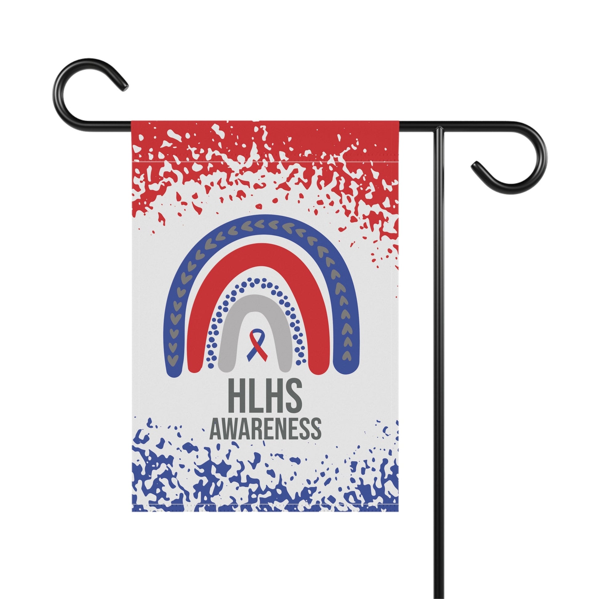 HLHS Awareness Garden Flag - Decorative House Banner | Welcome Sign | Red & Blue Ribbon | Hypoplastic Left Heart Syndrome