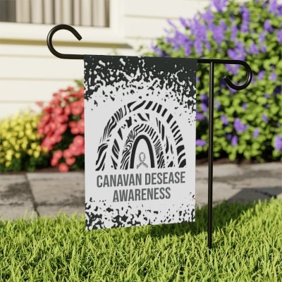 Canavan Disease Awareness Garden Flag | Zebra Ribbon Welcome Sign | Decorative Banner for New Home | Rare Disease Support