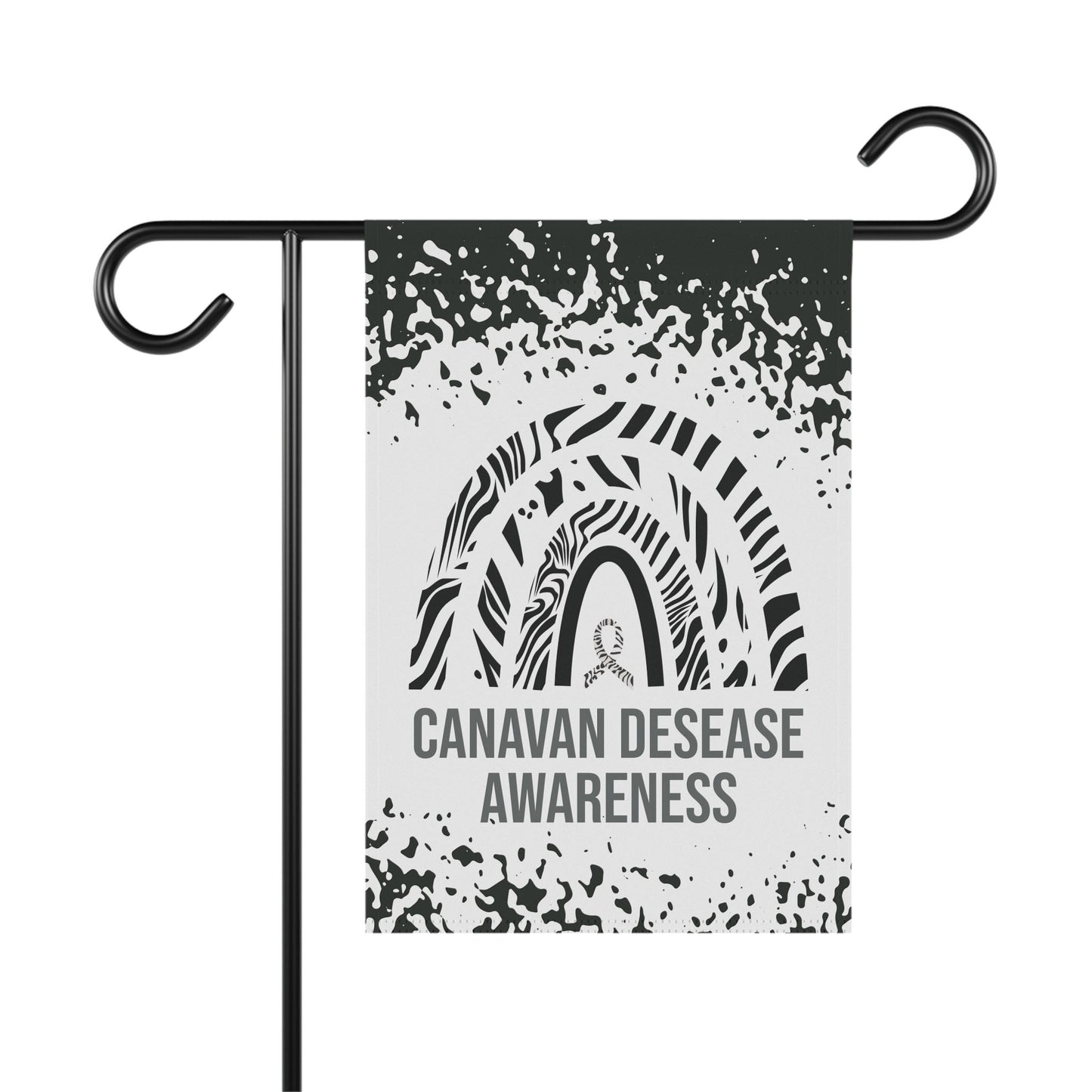 Canavan Disease Awareness Garden Flag | Zebra Ribbon Welcome Sign | Decorative Banner for New Home | Rare Disease Support