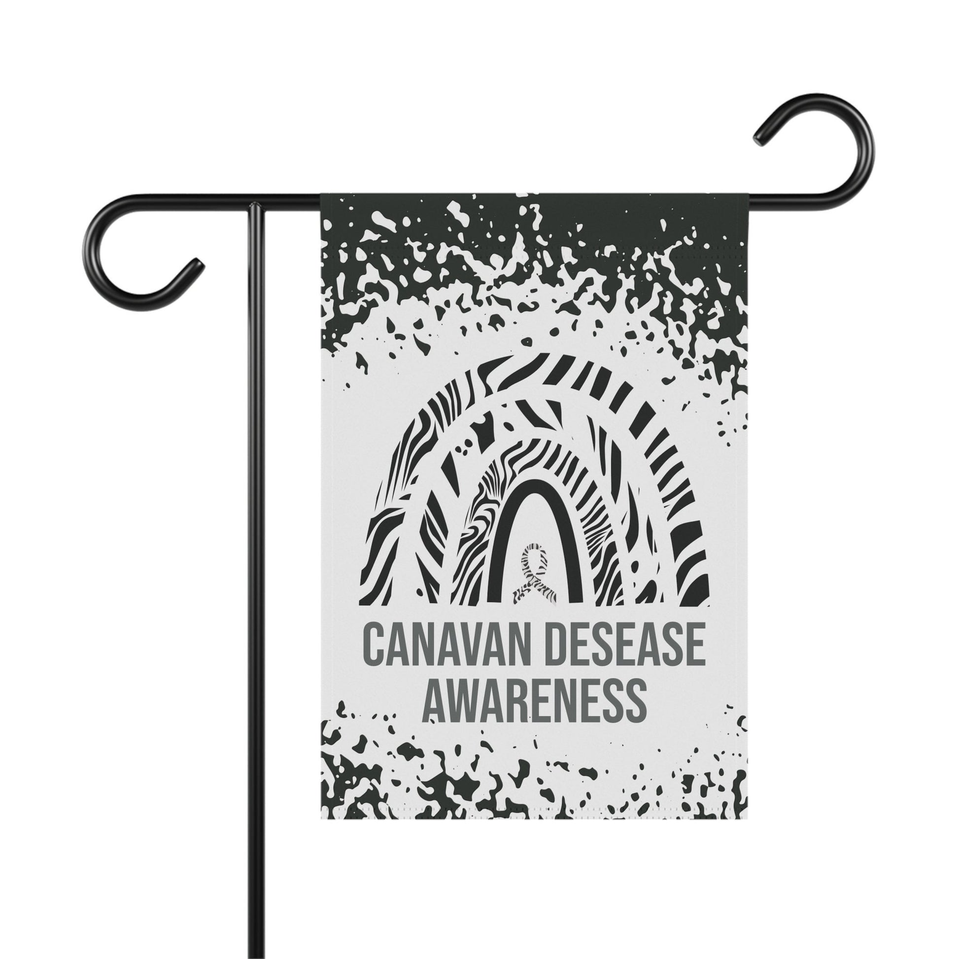 Canavan Disease Awareness Garden Flag | Zebra Ribbon Welcome Sign | Decorative Banner for New Home | Rare Disease Support