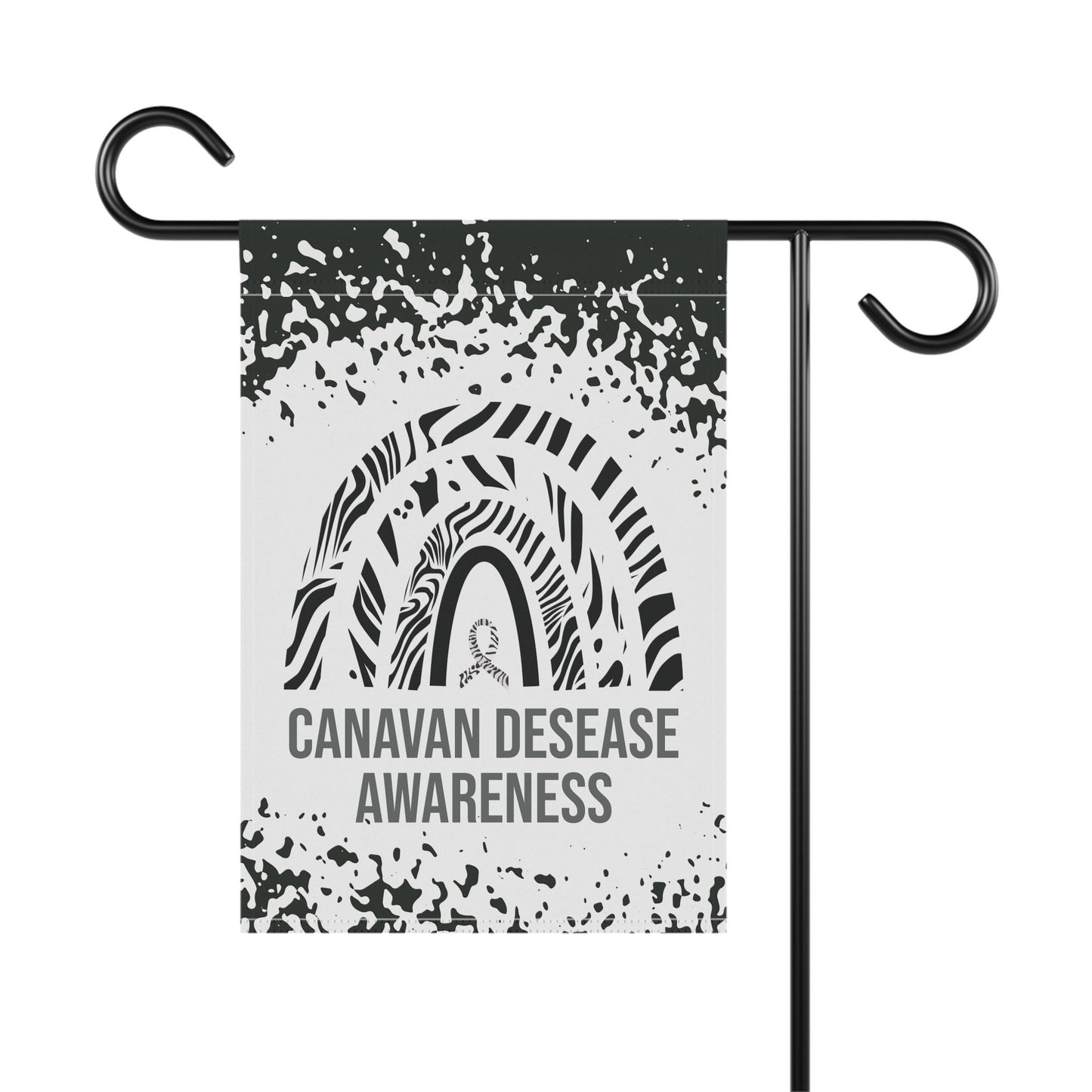 Canavan Disease Awareness Garden Flag | Zebra Ribbon Welcome Sign | Decorative Banner for New Home | Rare Disease Support