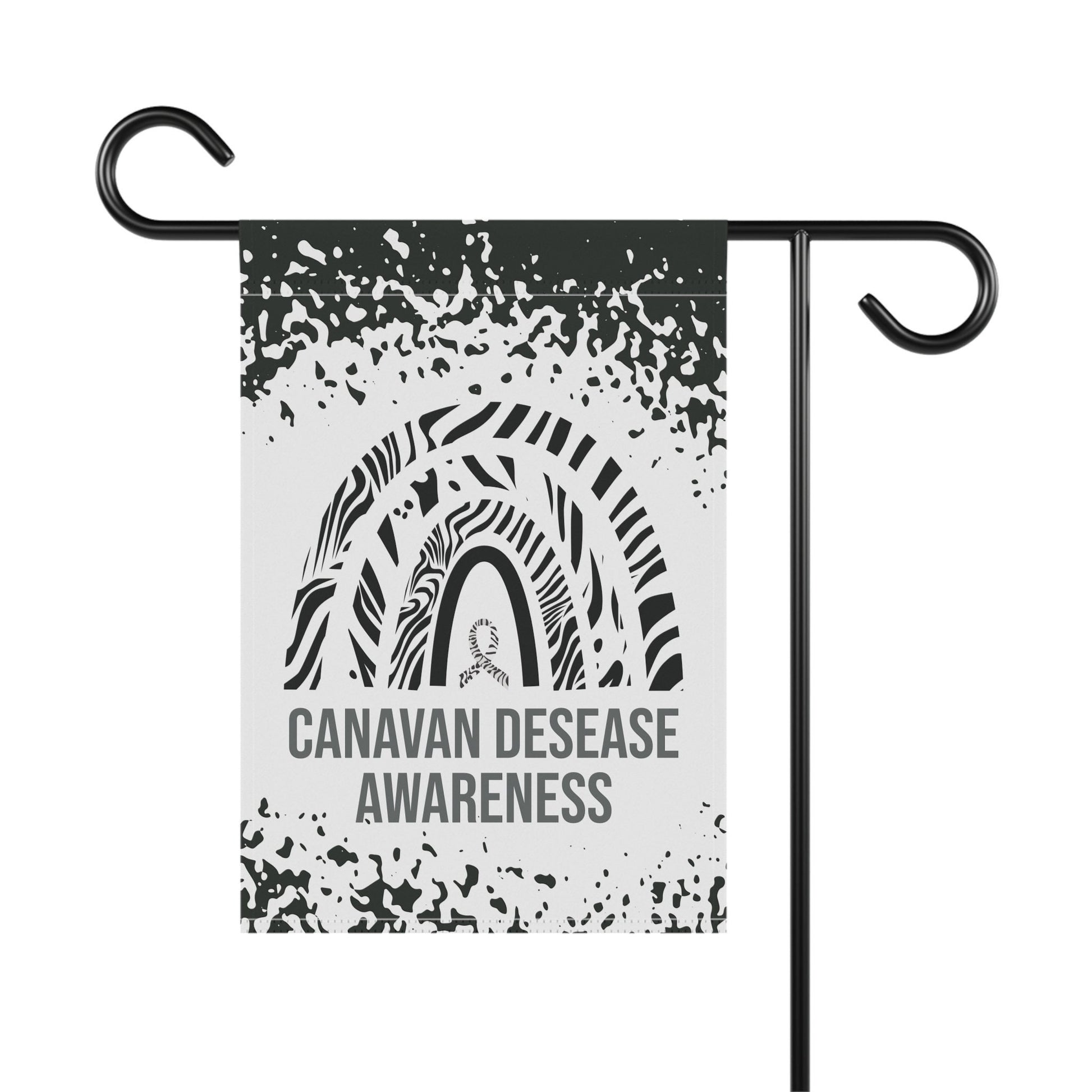 Canavan Disease Awareness Garden Flag | Zebra Ribbon Welcome Sign | Decorative Banner for New Home | Rare Disease Support