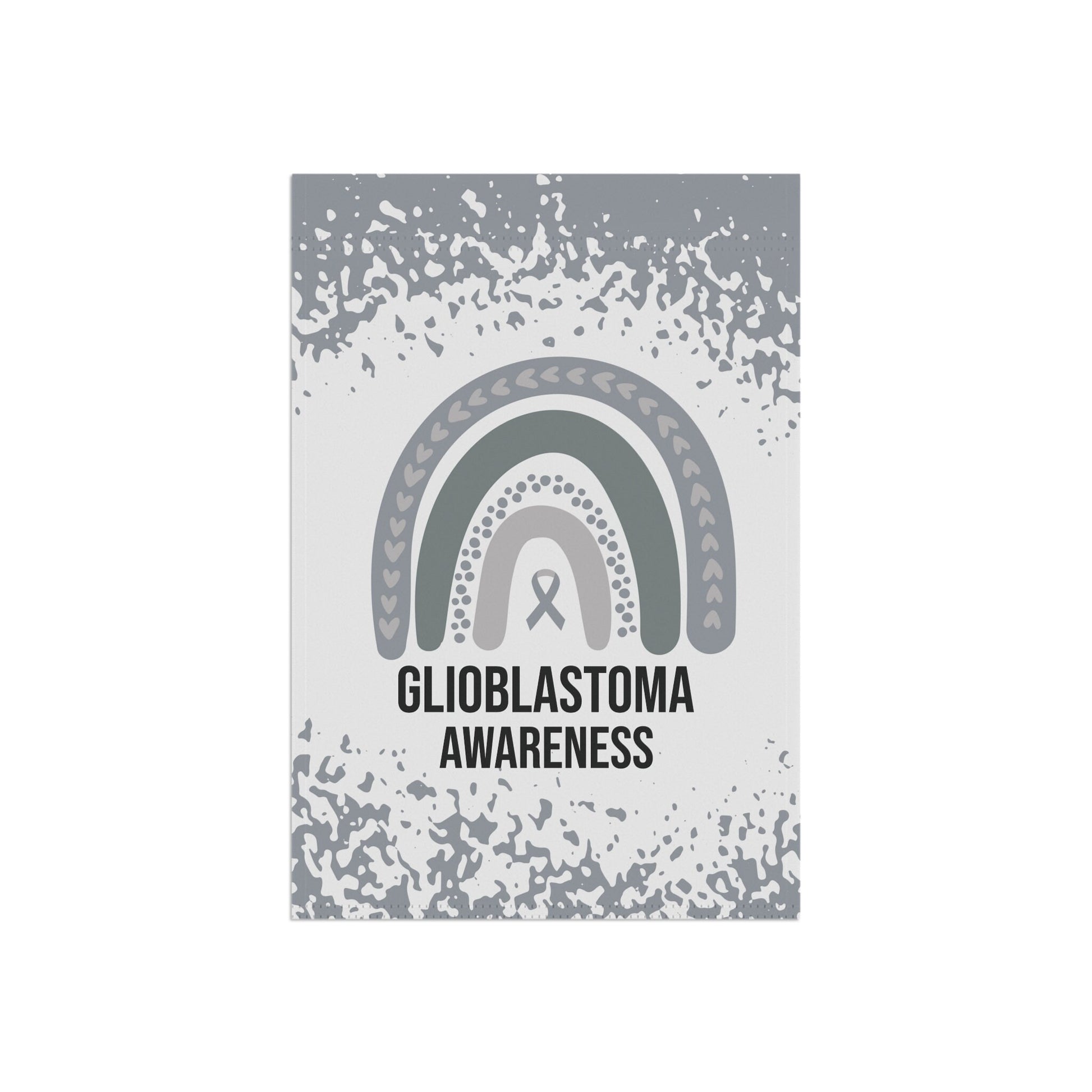 Glioblastoma Awareness Garden Flag | Silver Gray Ribbon Welcome Sign | Cancer Support Decorative Banner for New Home