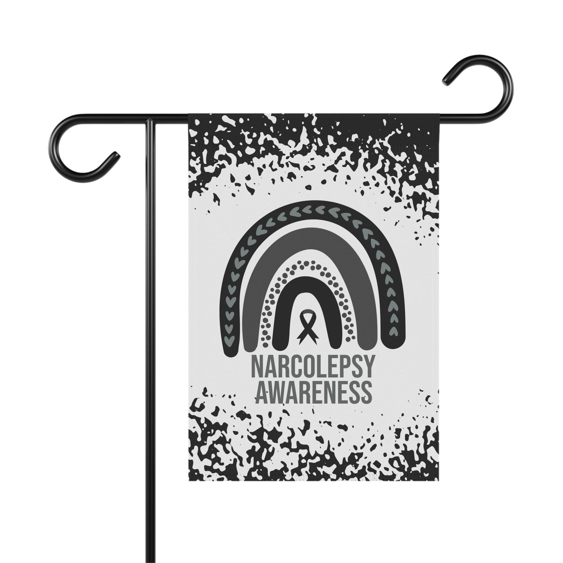 Narcolepsy Awareness Garden Flag | Welcome Sign | New Home | Decorative House Banner | Black Awareness Ribbon