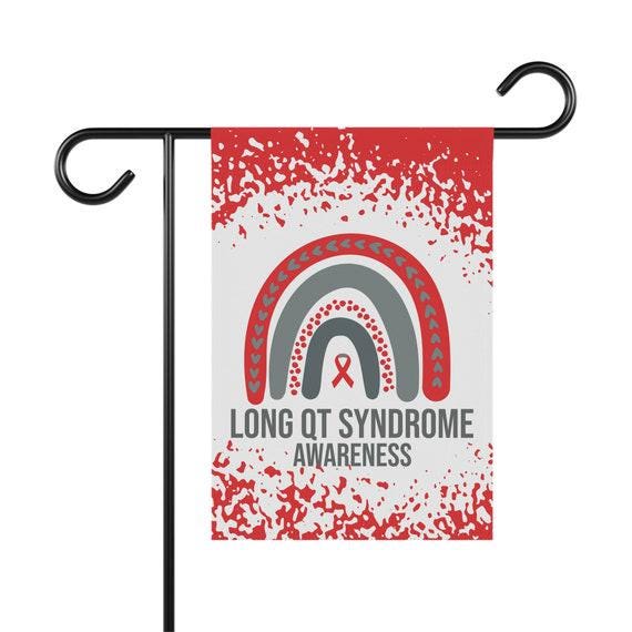 Long QT Syndrome Awareness Garden Flag | Welcome Sign | New Home | Decorative House Banner | Red Awareness Ribbon | Support