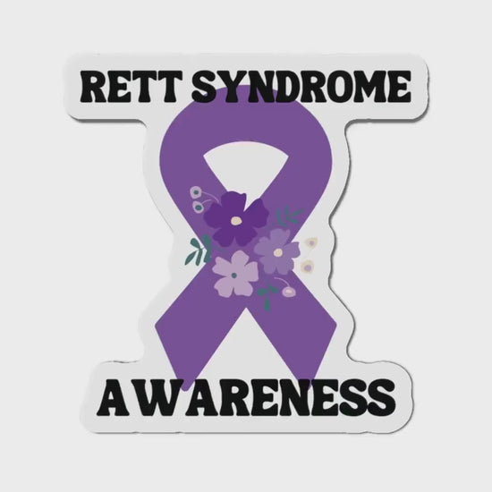 Rett Syndrome Awareness Magnet Purple Ribbon - Die-Cut Magnet - Purple Awareness Ribbon - Car Magnet - Rare Disease- Support
