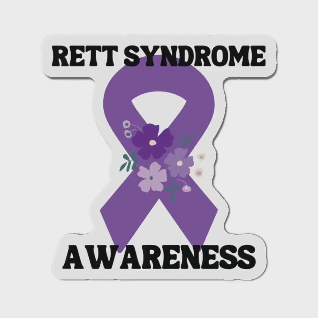 Rett Syndrome Awareness Magnet Purple Ribbon - Die-Cut Magnet - Purple Awareness Ribbon - Car Magnet - Rare Disease- Support