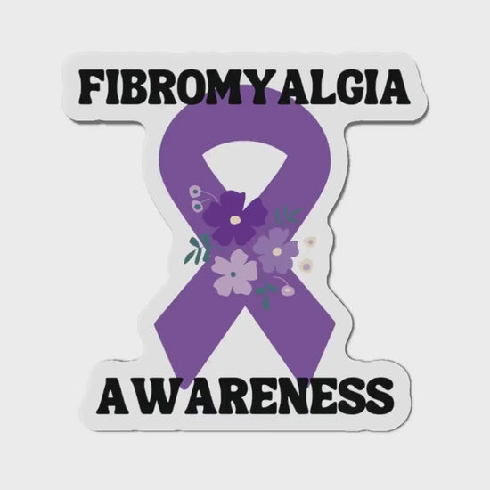 Fibromyalgia Awareness Magnet Purple Ribbon - Die-Cut Magnet - Purple Awareness Ribbon - Car Magnet - Rare Disease- Support
