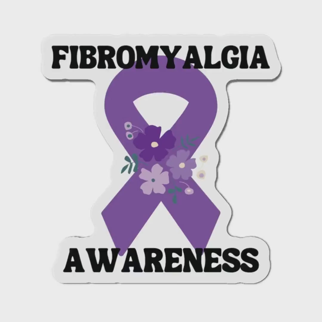 Fibromyalgia Awareness Magnet Purple Ribbon - Die-Cut Magnet - Purple Awareness Ribbon - Car Magnet - Rare Disease- Support