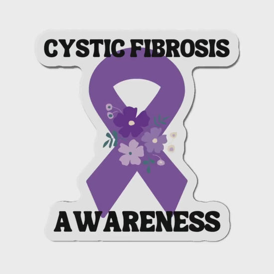 Cystic Fibrosis Awareness Magnet Purple Ribbon - Die-Cut Magnet - Purple Awareness Ribbon - Car Magnet - Rare Disease- Support