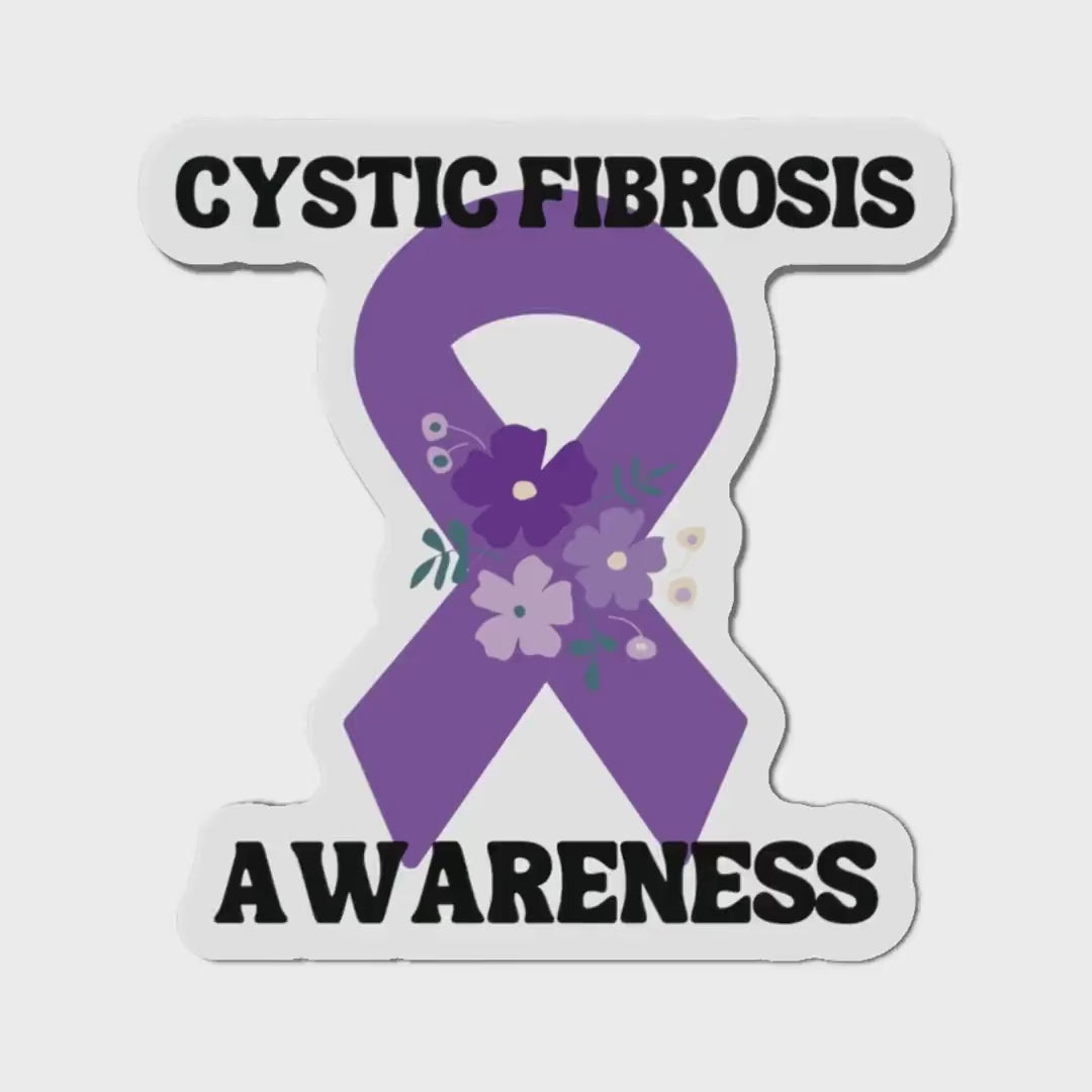 Cystic Fibrosis Awareness Magnet Purple Ribbon - Die-Cut Magnet - Purple Awareness Ribbon - Car Magnet - Rare Disease- Support
