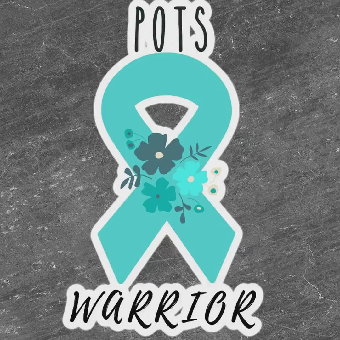 POTS Awareness Sticker | Chronic Illness, Chronic Pain Spoonie Decal, Invisible Illness Laptop Sticker, Teal Ribbon