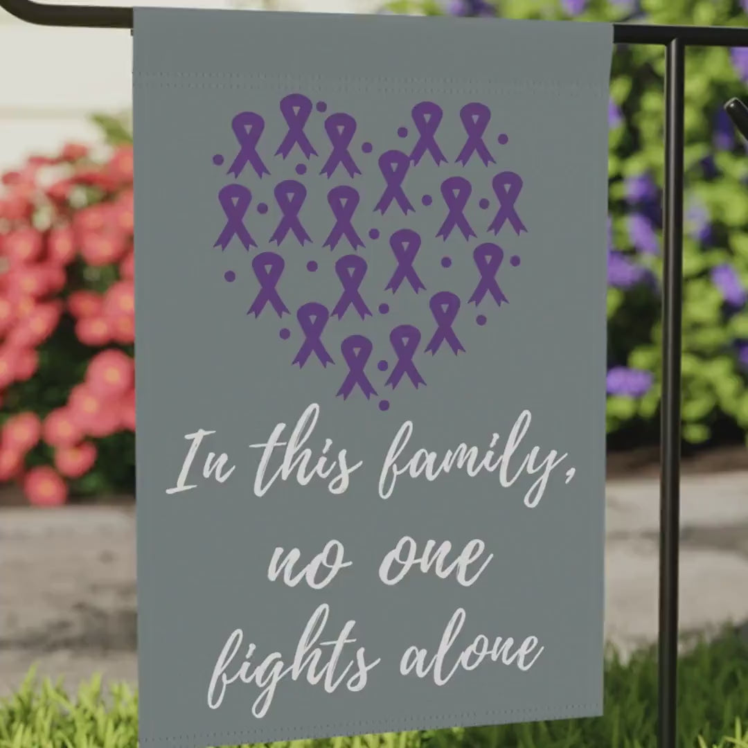 Pancreatic Cancer Awareness Garden Flag | Welcome Sign |  New Home | Decorative House Banner | Purple Awareness Ribbon  | Cancer Support