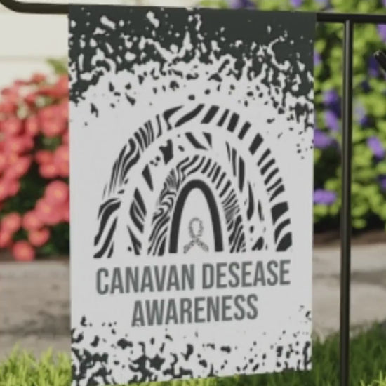 Canavan Disease Awareness Garden Flag | Zebra Ribbon Welcome Sign | Decorative Banner for New Home | Rare Disease Support